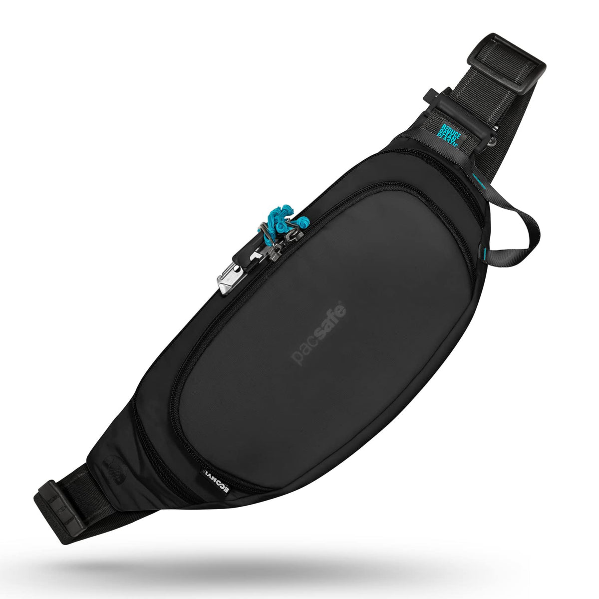 Pacsafe Eco Anti Theft Waist Pack ( ECONYL Black , One Size ) ECONYL Black One Size U3