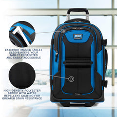 Travelpro Unisex-Adult Bold Softside Expandable Rollaboard Upright Luggage ( Blue/Black , Carry-On 22-Inch ) Blue/Black Carry On 22 Inch U7