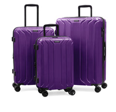 NONSTOP New York Elite Luggage Expandable Lightweight Spinner Wheels hard side shell Travel Suitcase Set, TSA Lock, Double USB Port, 3 packing cubes ( Purple , 3-piece Set (20/24/28) ) Purple 3 Piece Set 20 24 28 U1