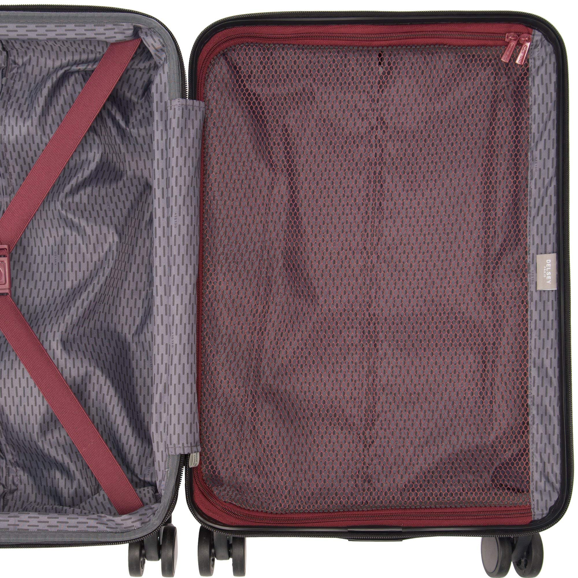 Delsey Alexis Lightweight Luggage, 4-Wheel Spinners Hardshell Suitcase, Expandable with TSA Lock  ( Burgundy , Checked-Large 29-Inch ) Burgundy Checked Large 29 Inch U7