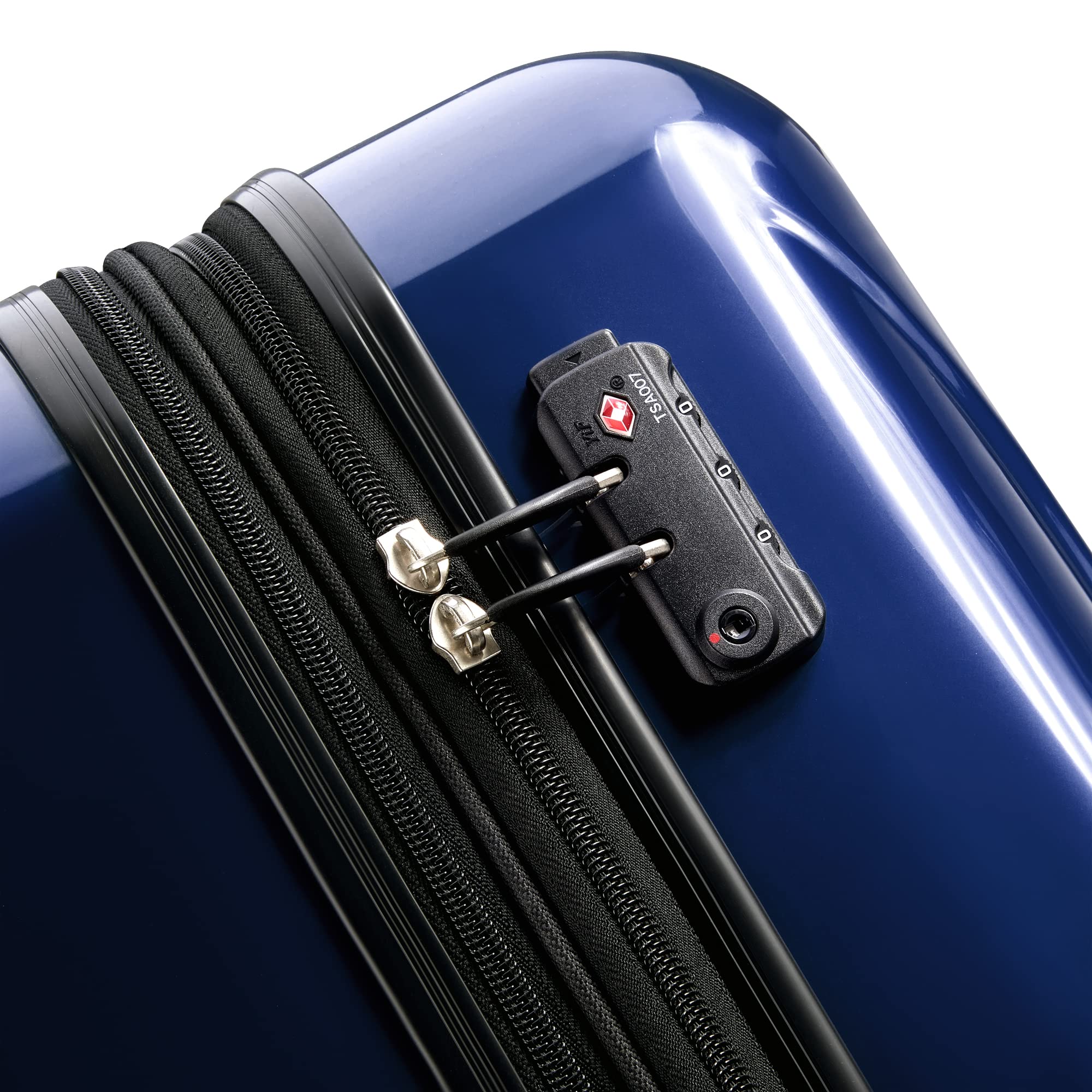 DELSEY Paris Helium Aero Hardside Expandable Luggage with Spinner Wheels ( Blue Cobalt , Checked-Medium 25 Inch ) Blue Cobalt Checked Medium 25 Inch U14