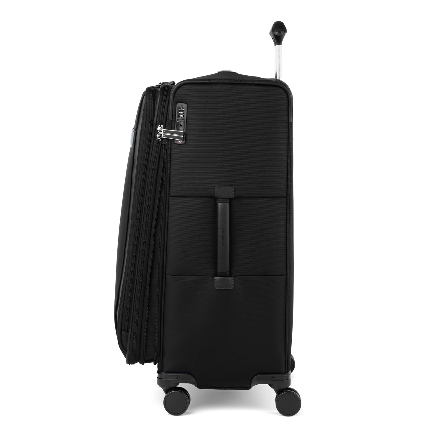 Travelpro Versapack + Lightweight Softside Expandable Checked Luggage, 8 Spinner Suitcase, TSA Lock, Men and Women ( Black , Checked Large 29-Inch ) Black Checked Large 29 Inch U1