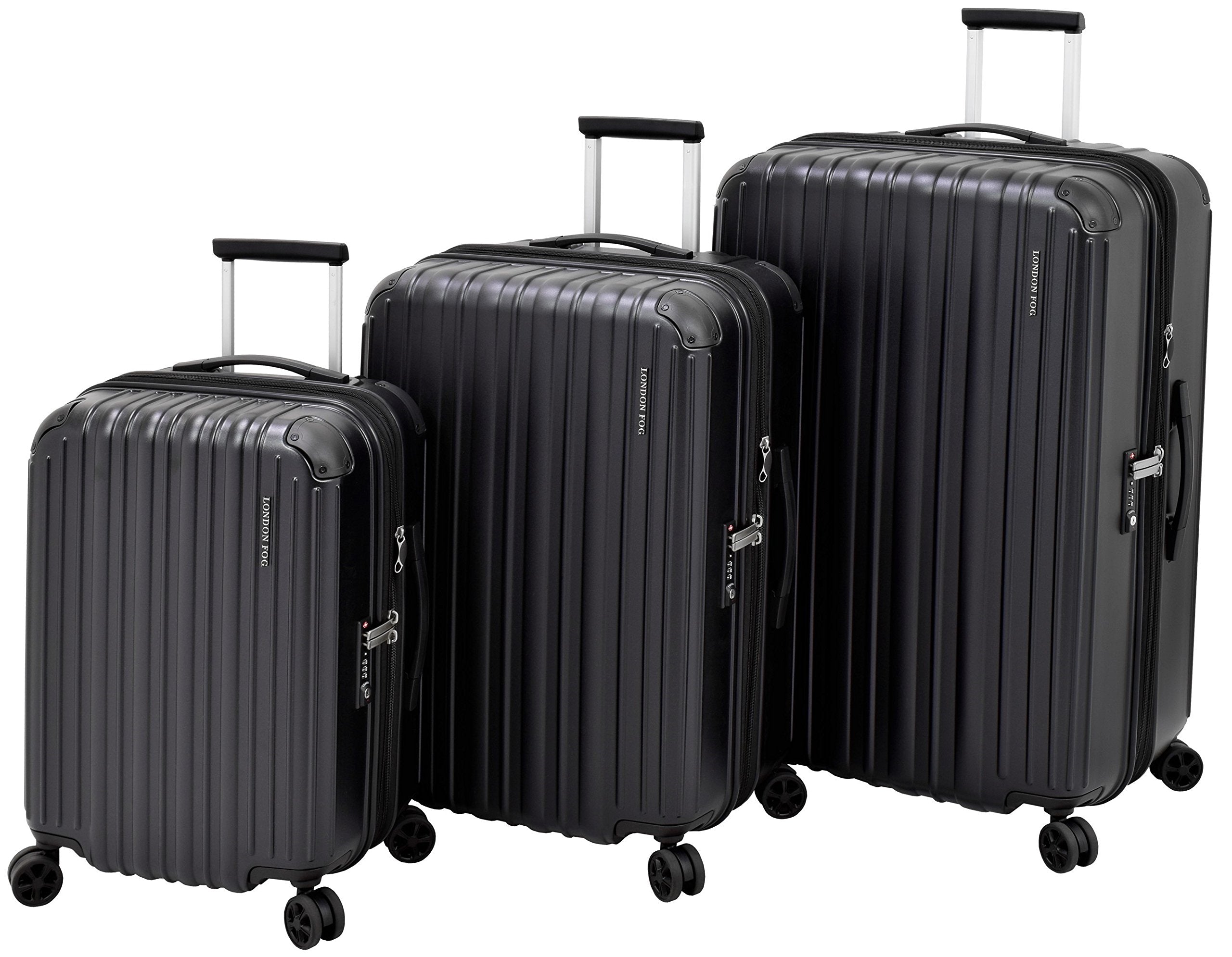 London Fog Heathrow 25-Inch Expandable Hardside Spinner Black One Size U1