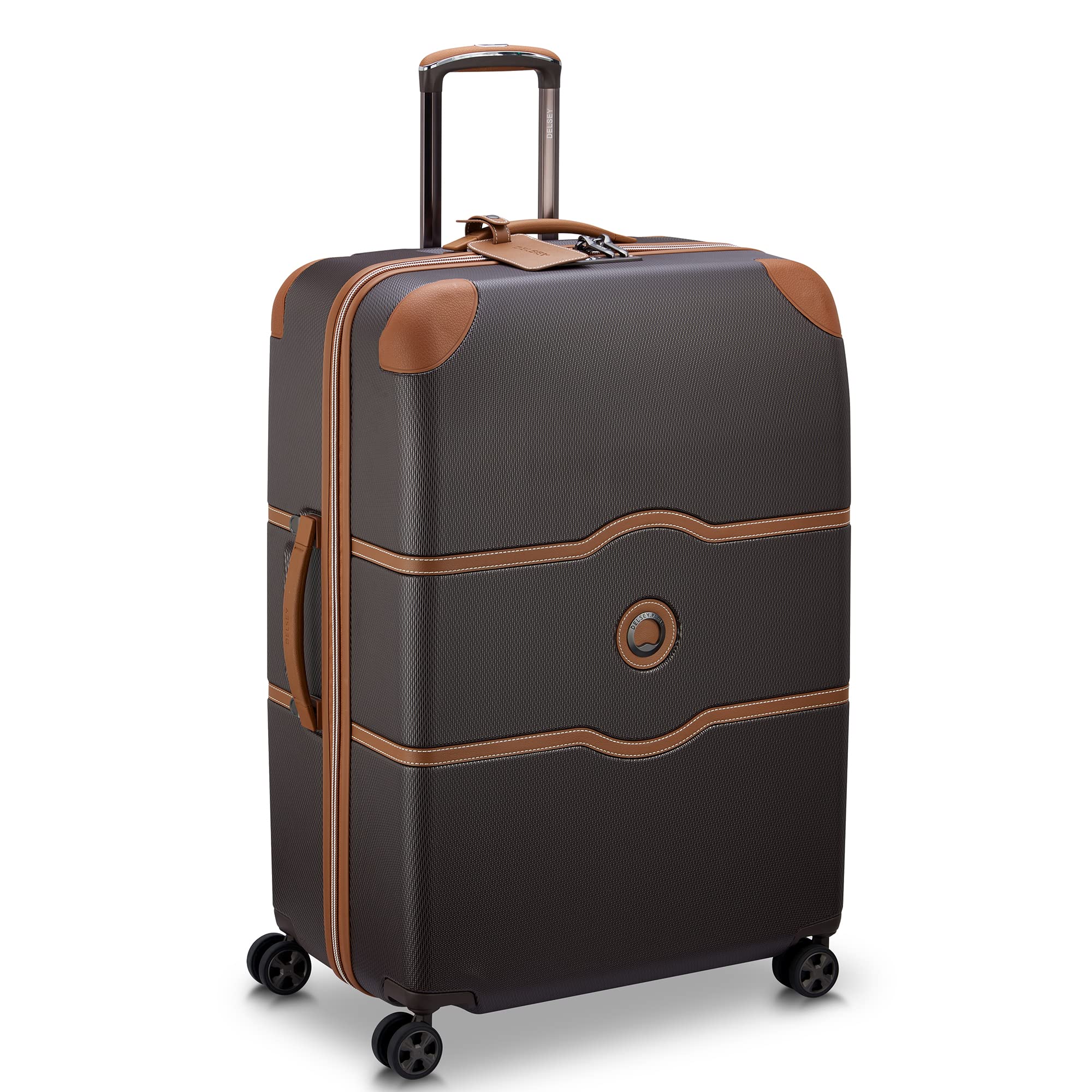 DELSEY Paris Chatelet Air 2.0 Hardside Luggage with Spinner Wheels ( Chocolate Brown , Checked-Large 28 Inch ) Chocolate Brown Checked Large 28 Inch U6