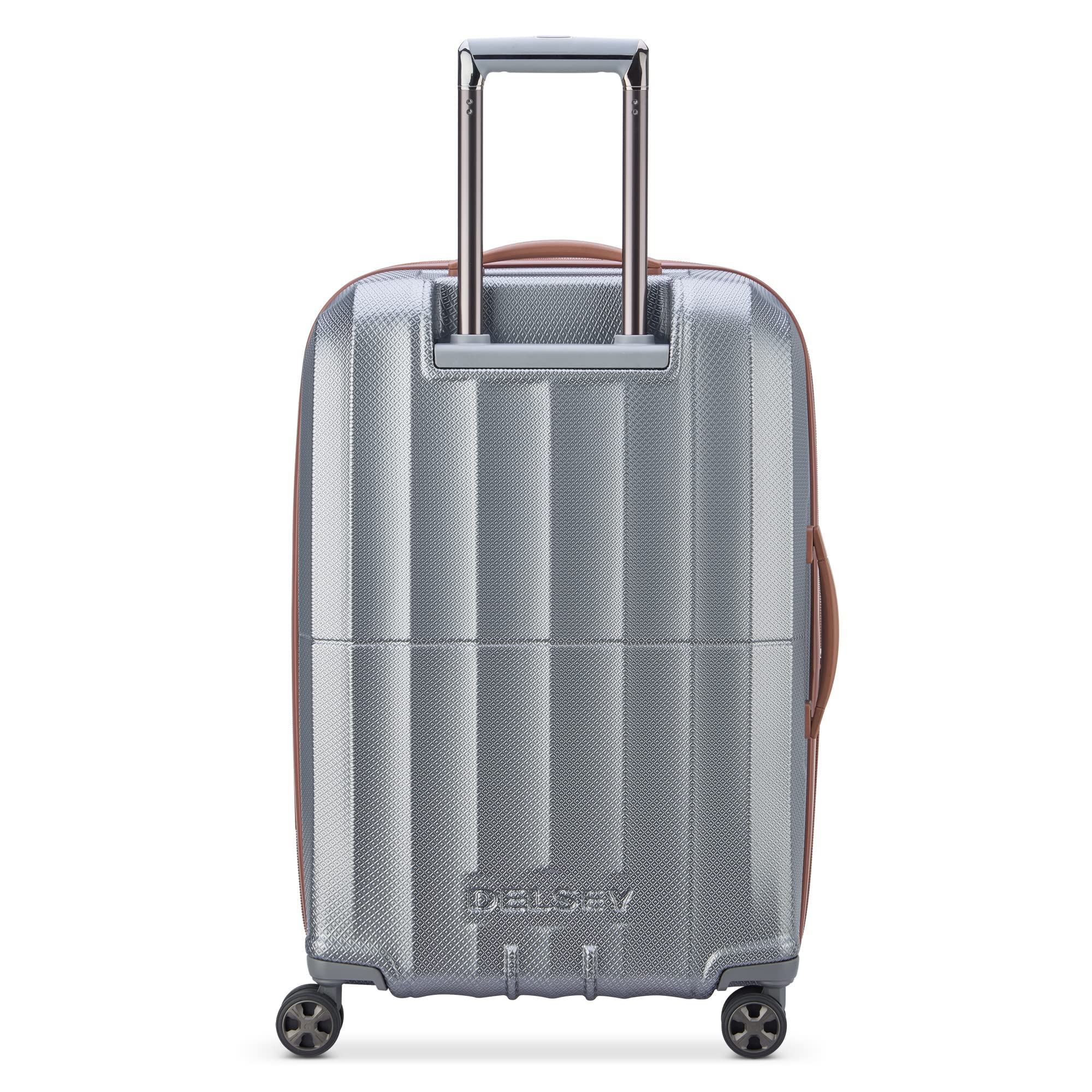 Delsey Paris Carrousel 28" Expandable Carry-On Spinner ( Platinum , Checked-Medium 24 Inch ) Platinum Checked Medium 24 Inch U4