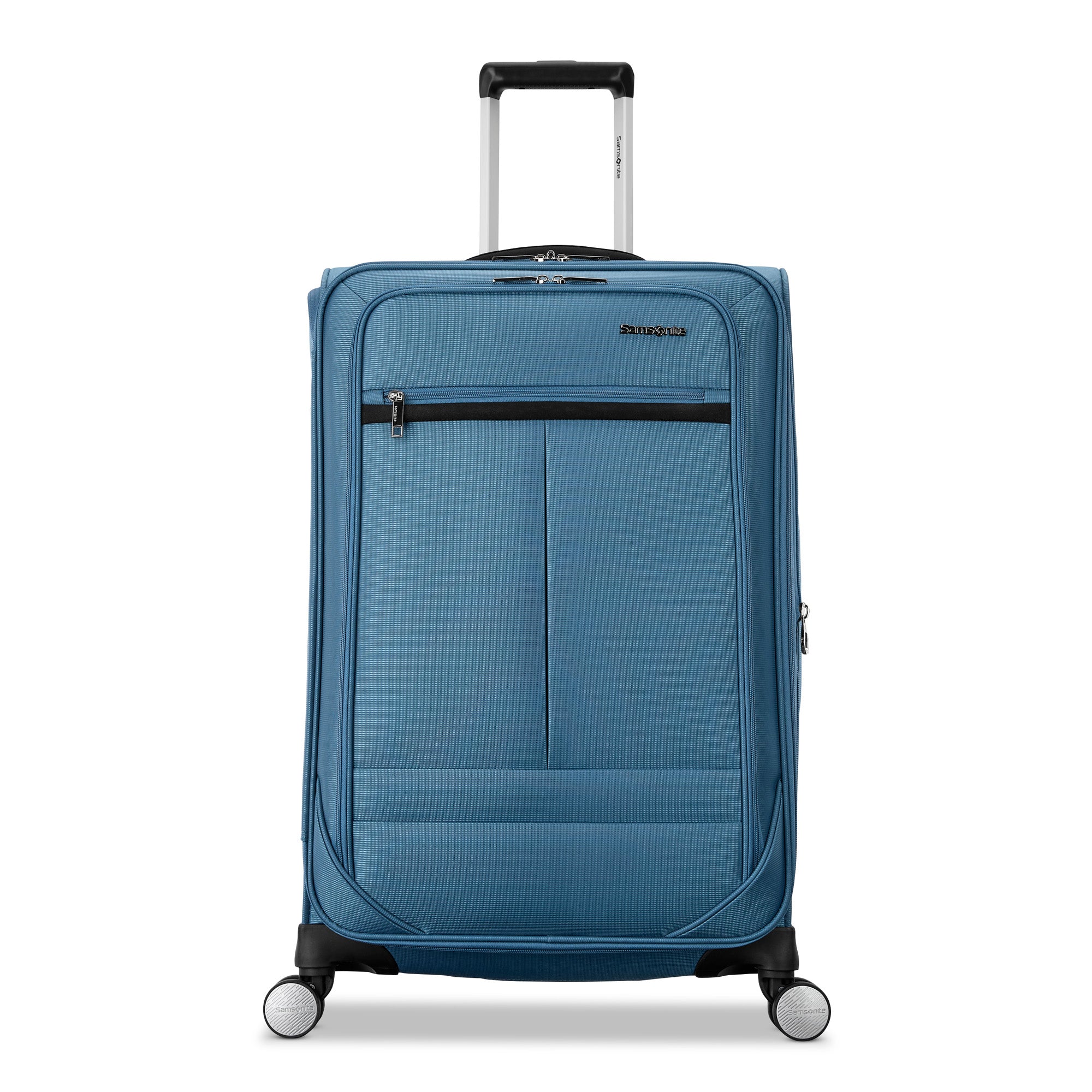 Samsonite Element Soft-Sided 25-Inch Lightweight Medium Checked Expandable Suitcase: Durable, 360 Spinner Wheels, Adjustable Telescopic Handle, 2 Front & 1 Side Pocket ( Captains Blue , 25-Inch Checked-Medium ) Captains Blue 25 Inch Checked Medi U3