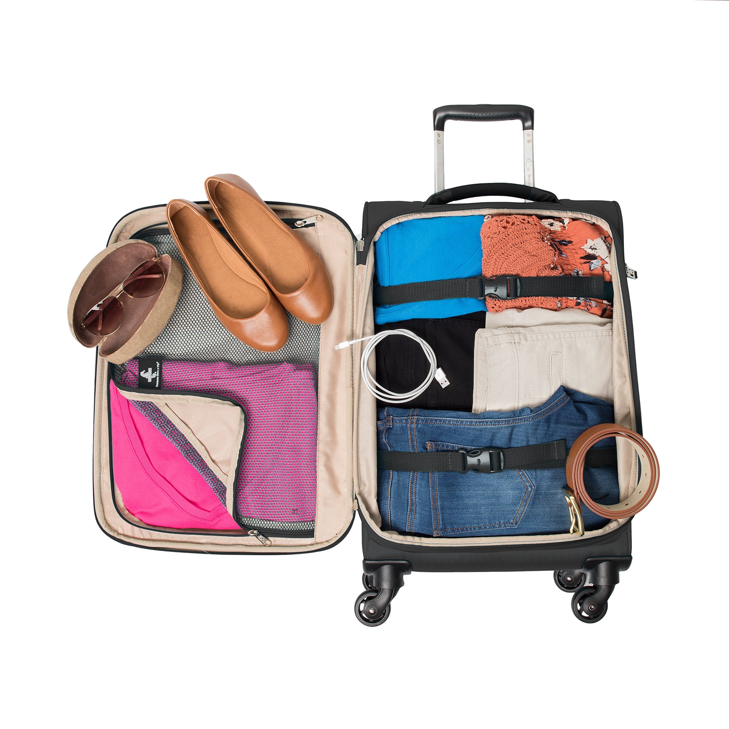 Atlantic Luggage Ultra Lite Softside Expandable Spinner ( Jade Black , Carry-on 21-Inch ) Jade Black Carry On 21 Inch U3