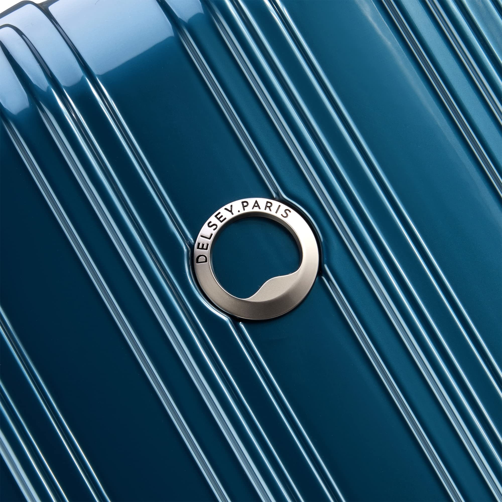 DELSEY Paris Helium Aero Hardside Expandable Luggage with Spinner Wheels ( Teal , Checked-Medium 25 Inch ) Teal Checked Medium 25 Inch U15