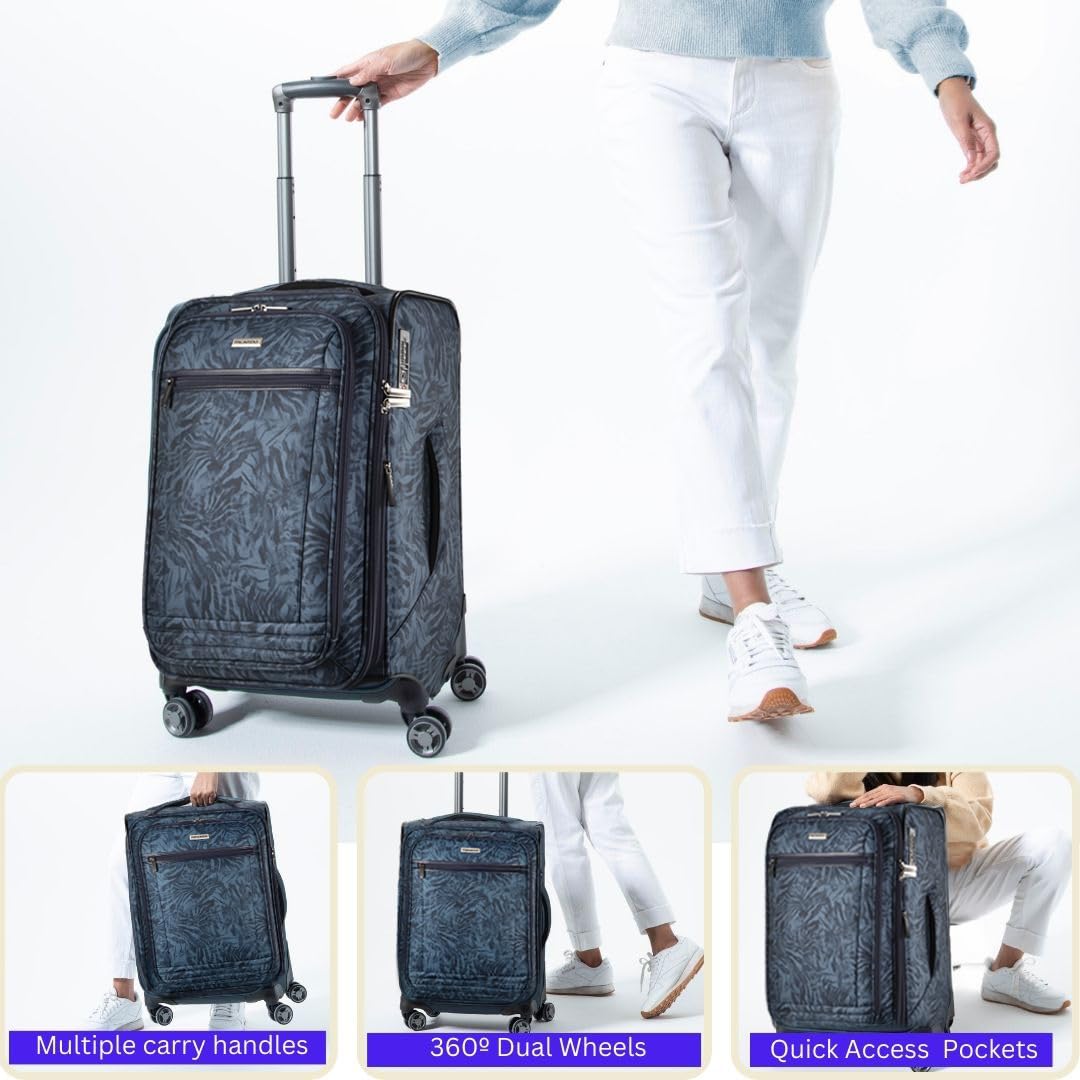 Ricardo Beverly Hills Avalon Softside Luggage Made with Sustainable 100% Recycled PET (rPET), Lightweight, Eco-Friendly Travel, Expandable, Dual Spinner Wheels ( Serengeti Night , 24-inch ) Serengeti Night 24 Inch U1
