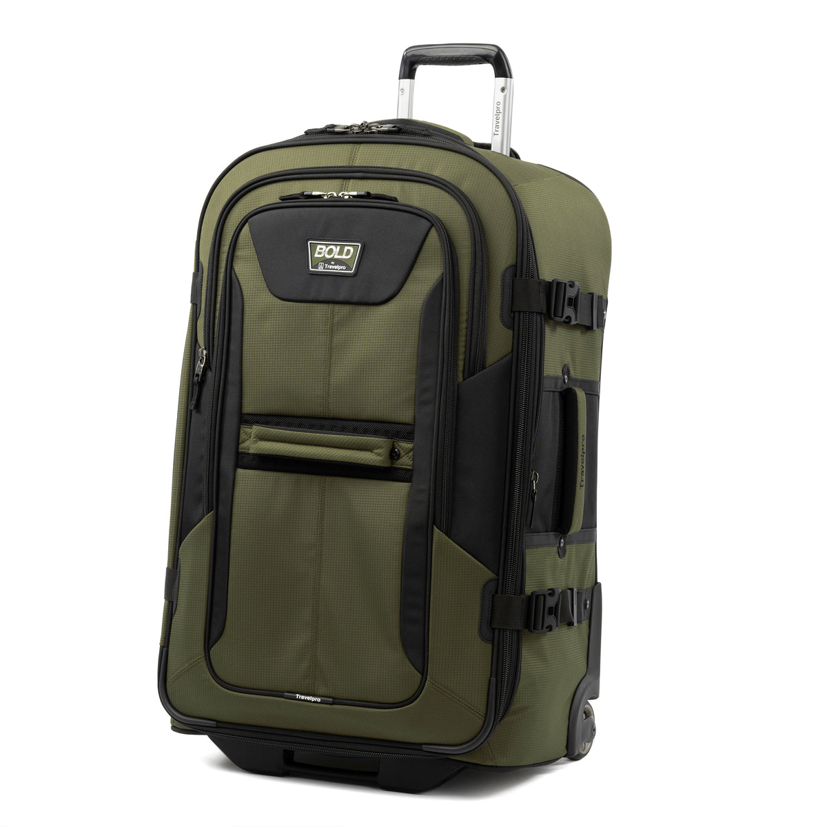 Travelpro Unisex-Adult Bold Softside Expandable Rollaboard Upright Luggage ( Olive/Black , Checked-Large 28-Inch ) Olive/Black Checked Large 28 Inch U4