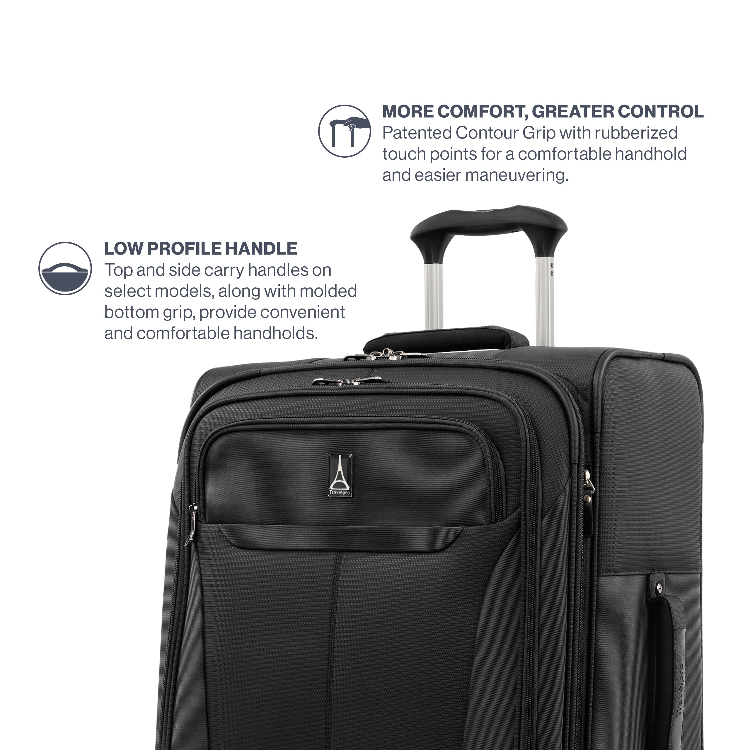 Travelpro Tourlite Softside Expandable Luggage with 4 Spinner Wheels, Lightweight Suitcase, Men and Women ( Black , Carry-On 19-Inch ) Black Carry On 19 Inch U12