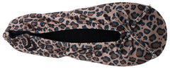 Isotoner Women's Classic Satin Ballerina Slipper Cheetah Medium U2