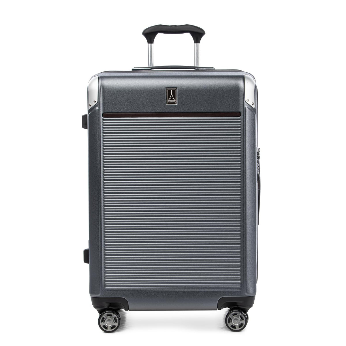 Travelpro Platinum Elite Hardside Expandable Spinner Wheel Luggage TSA Lock Hard Shell Polycarbonate Suitcase ( Vintage Grey , Checked- Medium 25-Inch ) Vintage Grey Checked Medium 25 Inch U2