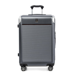 Travelpro Platinum Elite Hardside Expandable Spinner Wheel Luggage TSA Lock Hard Shell Polycarbonate Suitcase ( Vintage Grey , Checked- Medium 25-Inch ) Vintage Grey Checked Medium 25 Inch U2