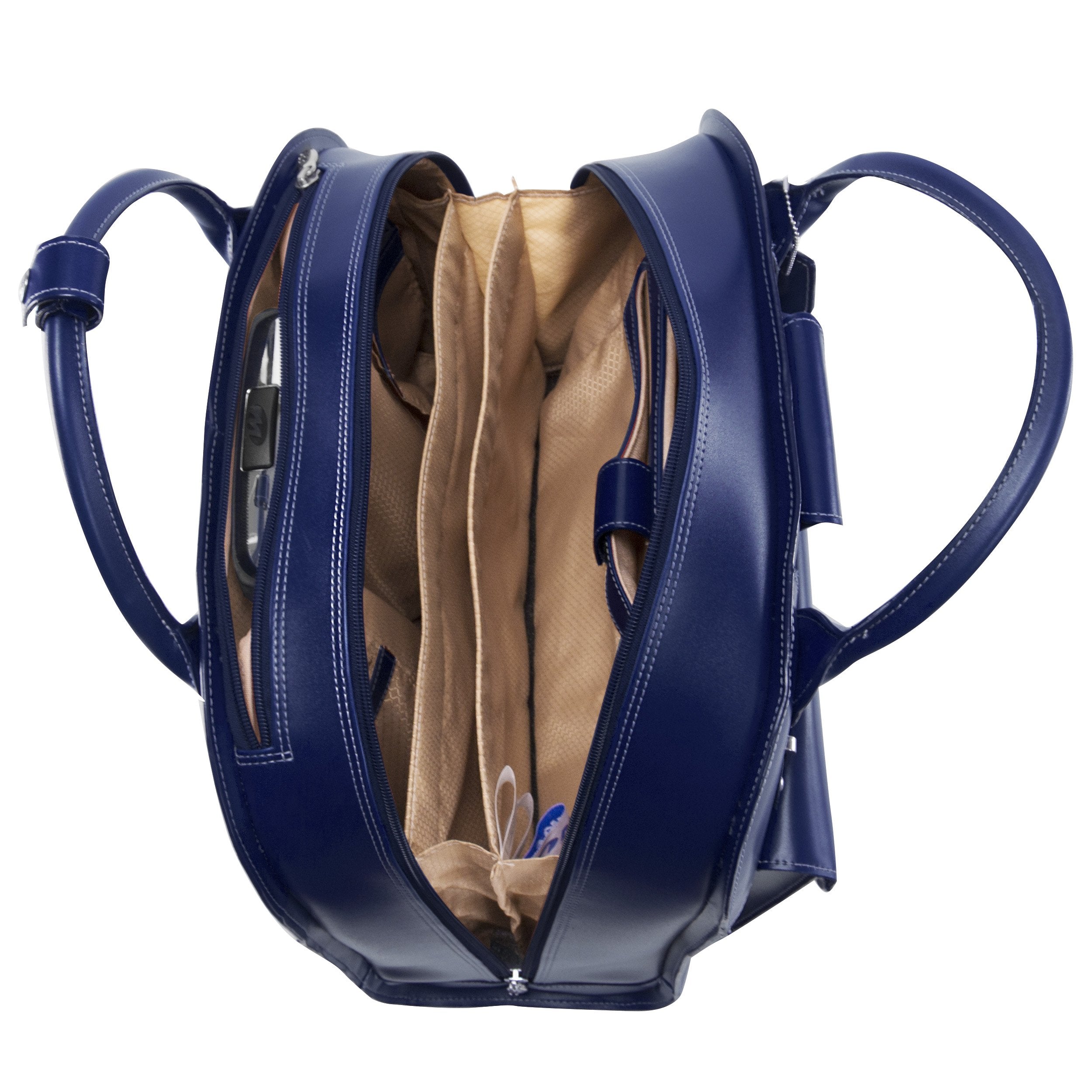 McKlein USA Edgebrook 15.4" Leather Wheeled Ladies' Laptop Briefcase ( Navy , One Size ) Navy One Size U1