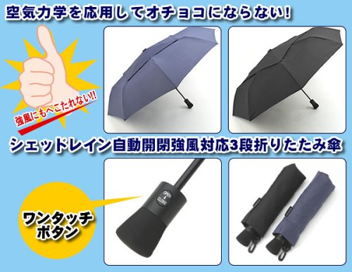 ShedRain Umbrellas Luggage Windpro Flatwear Vented Auto Open and Close Umbrella, Navy, One Size U1
