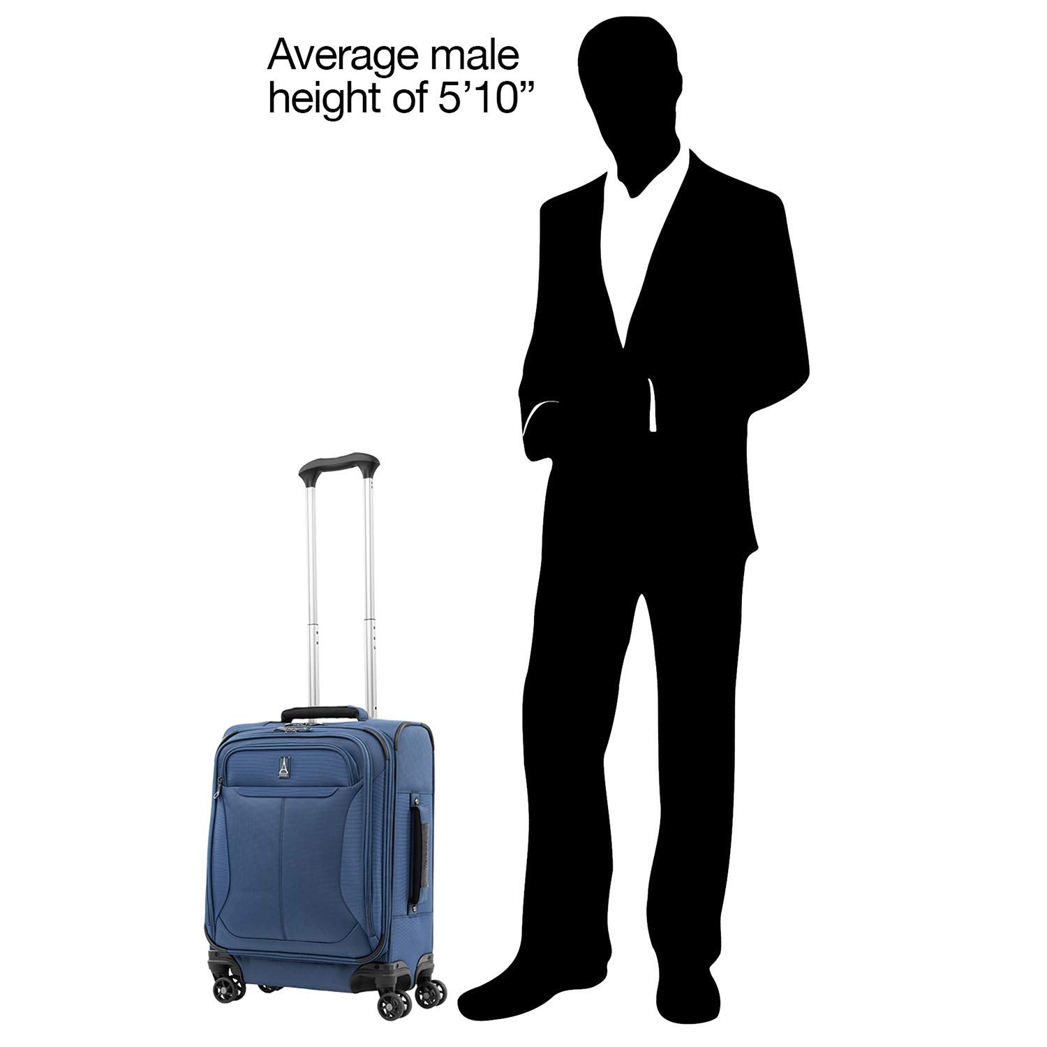 Travelpro Tourlite Softside Expandable Luggage with 4 Spinner Wheels, Lightweight Suitcase, Men and Women ( Blue , Carry-On 19-Inch ) Blue Carry On 19 Inch U8