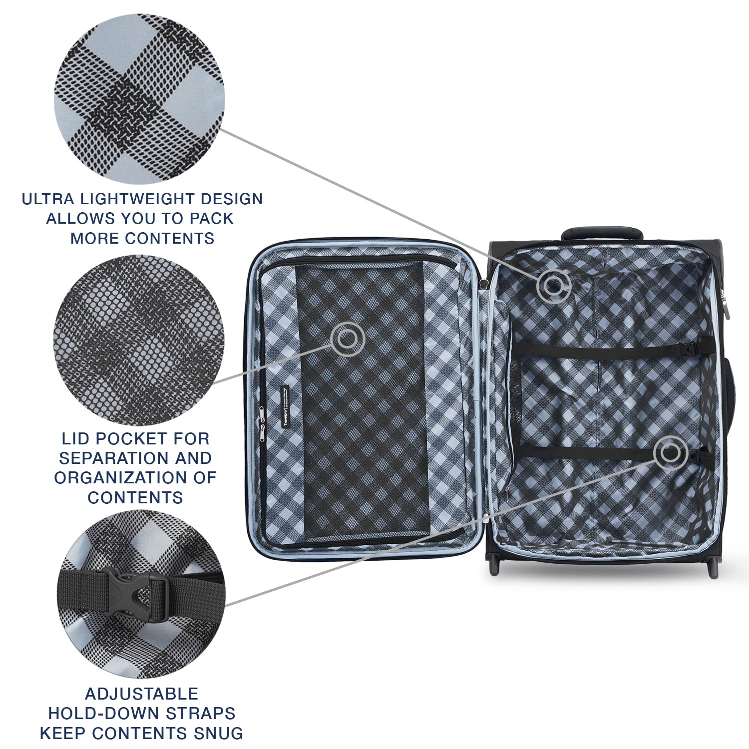 Travelpro Maxlite 5 Softside Expandable Upright 2 Wheel Luggage, Lightweight Suitcase, Men and Women U7