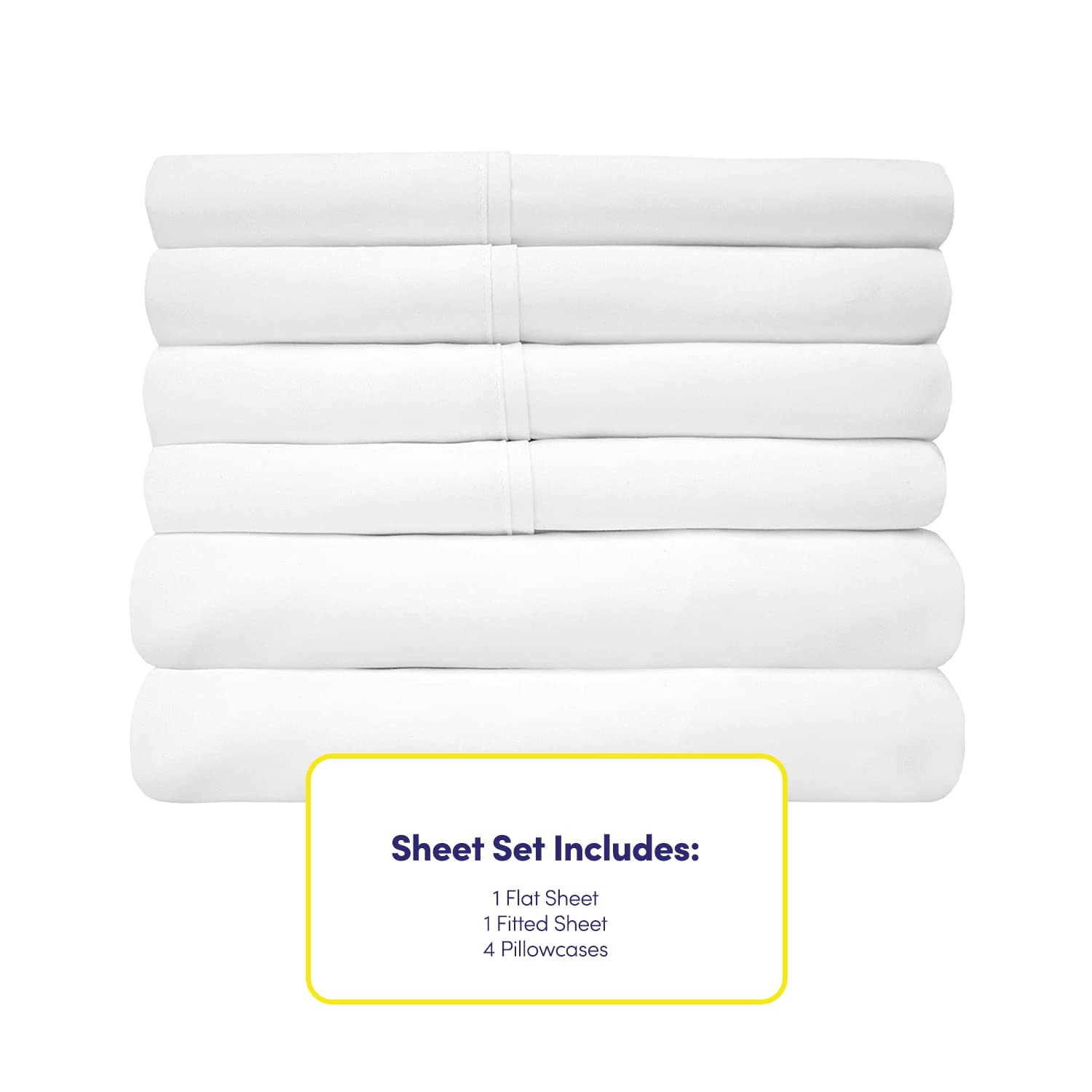 King Size Bed Sheets - 6 Piece 1500 Supreme Collection Fine Brushed Microfiber Deep Pocket King Sheet Set Bedding - 2 Extra Pillow Cases, Great Value, King, White White King U2