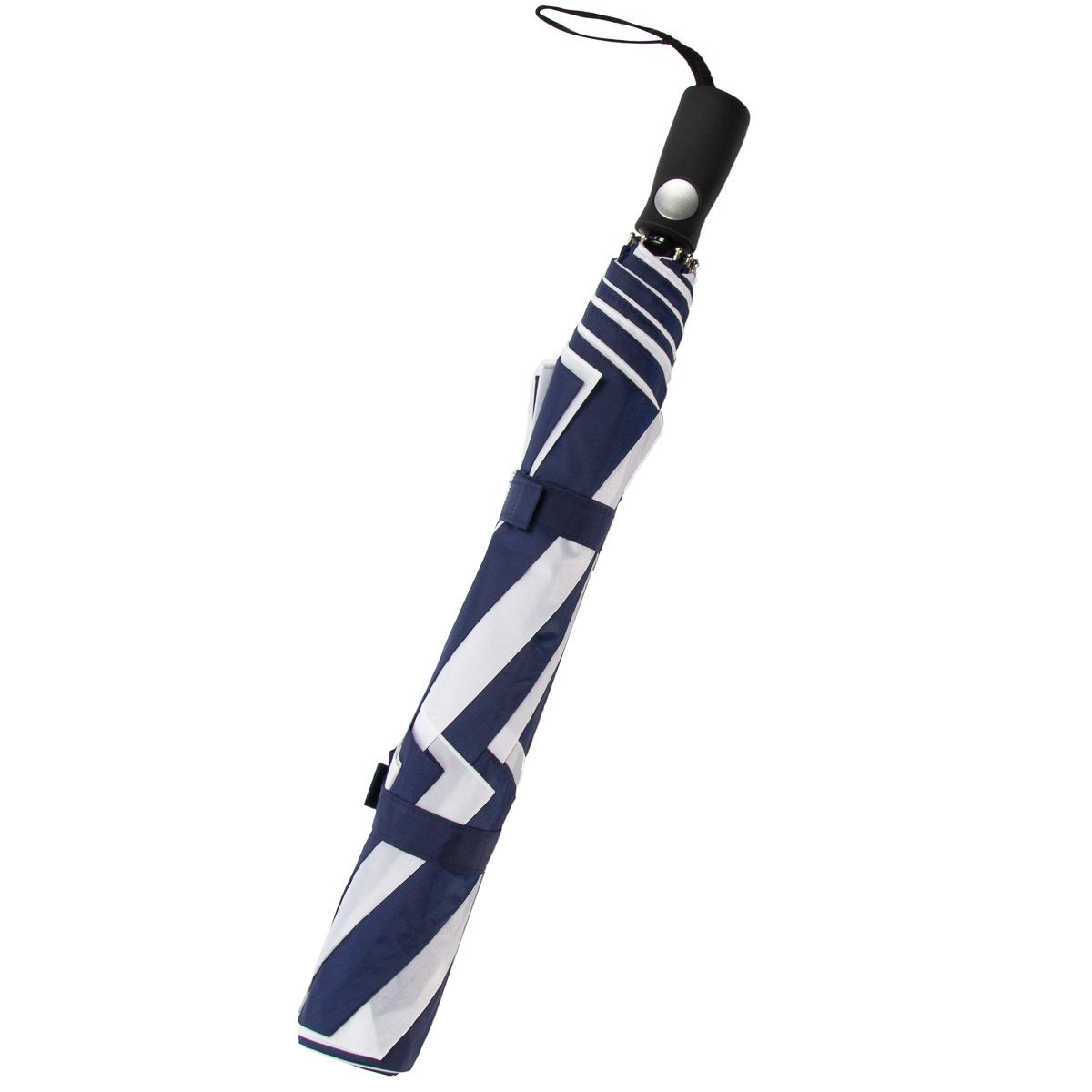 Totes Stormbeater Navy/White Automatic Double Vented Folding Umbrella   U1