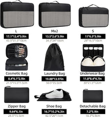 BAGAIL 8 Set Packing Cubes and 9 Set Luggage Packing Organizers U1