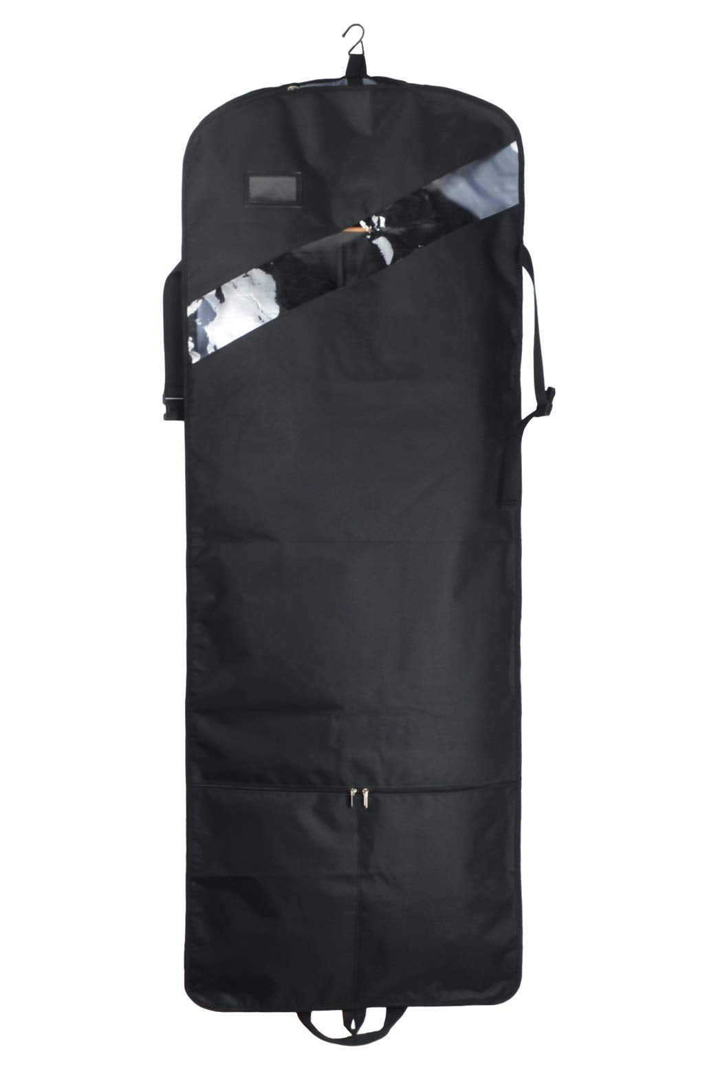 66'' Tri-fold Extra Long Dress Garment Bag, Premium & Breathable Tear-resistant Hanging Suit Cover for Travel and Storage Black 66 inches U1