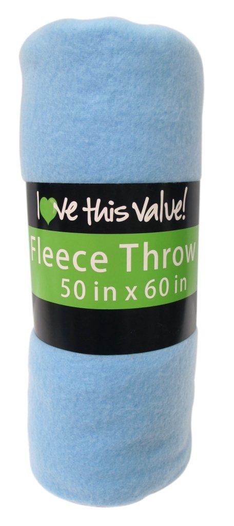Basic+ Cozy 50 X 60 Fleece Throw Blanket -Baby Blue Baby Blue 50" x 60" U1