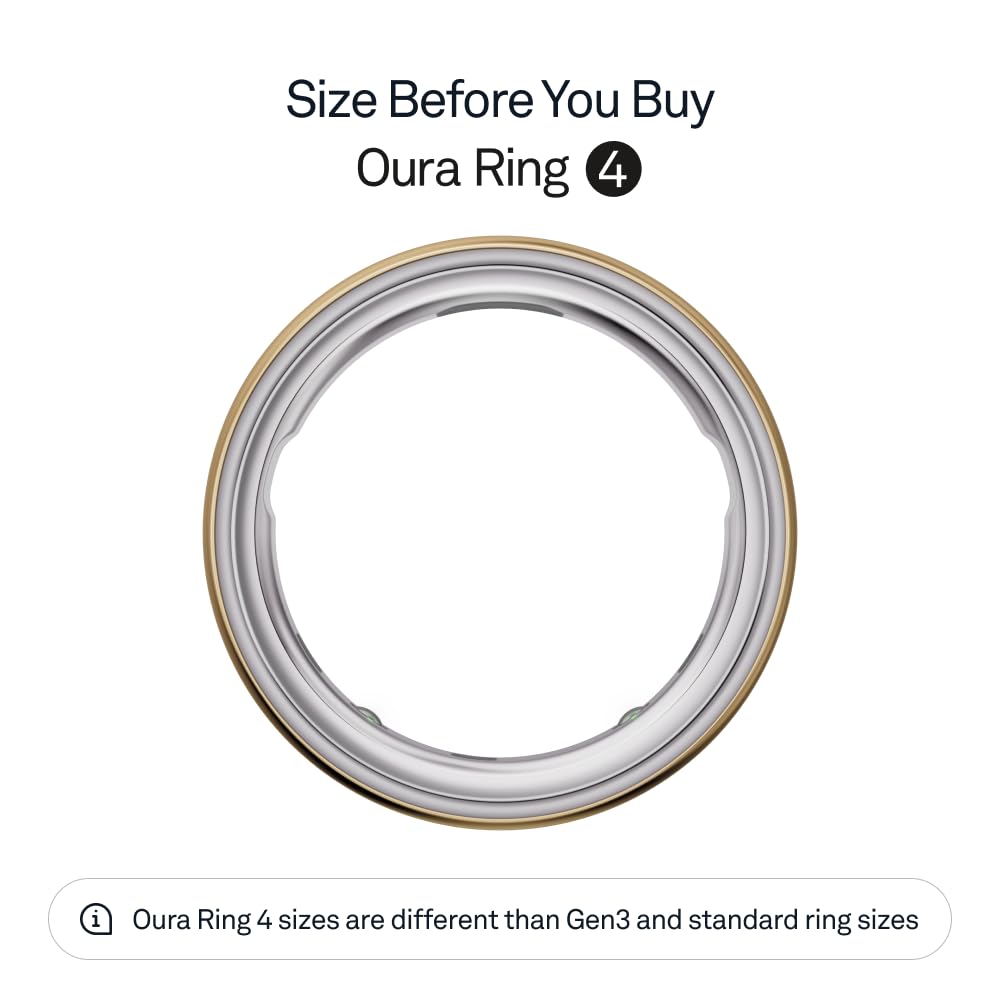 Oura Ring 4 - Gold - Size 7 - Sleep, Activity, Women’s Health, AI Advisor, Up to 8 Days of Battery Life, Size Before You Buy, Android & iOS Compatible Gold 7 U1