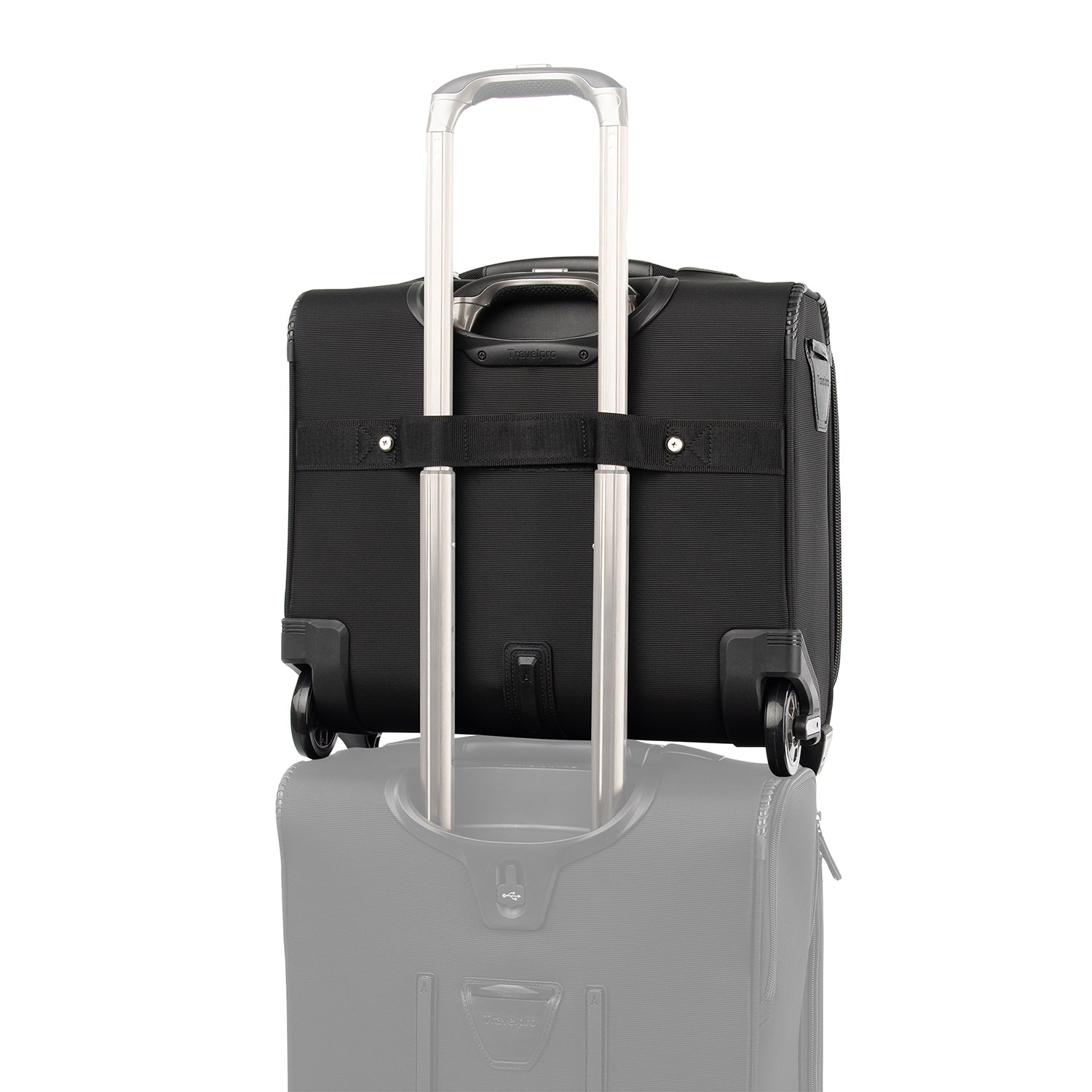 Travelpro Crew Versapack Carry-on 2 Wheel Upright Rolling Tote, 14-Inch Laptop or Tablet Pocket, Men and Women, Jet Black, 16.5-Inch U1