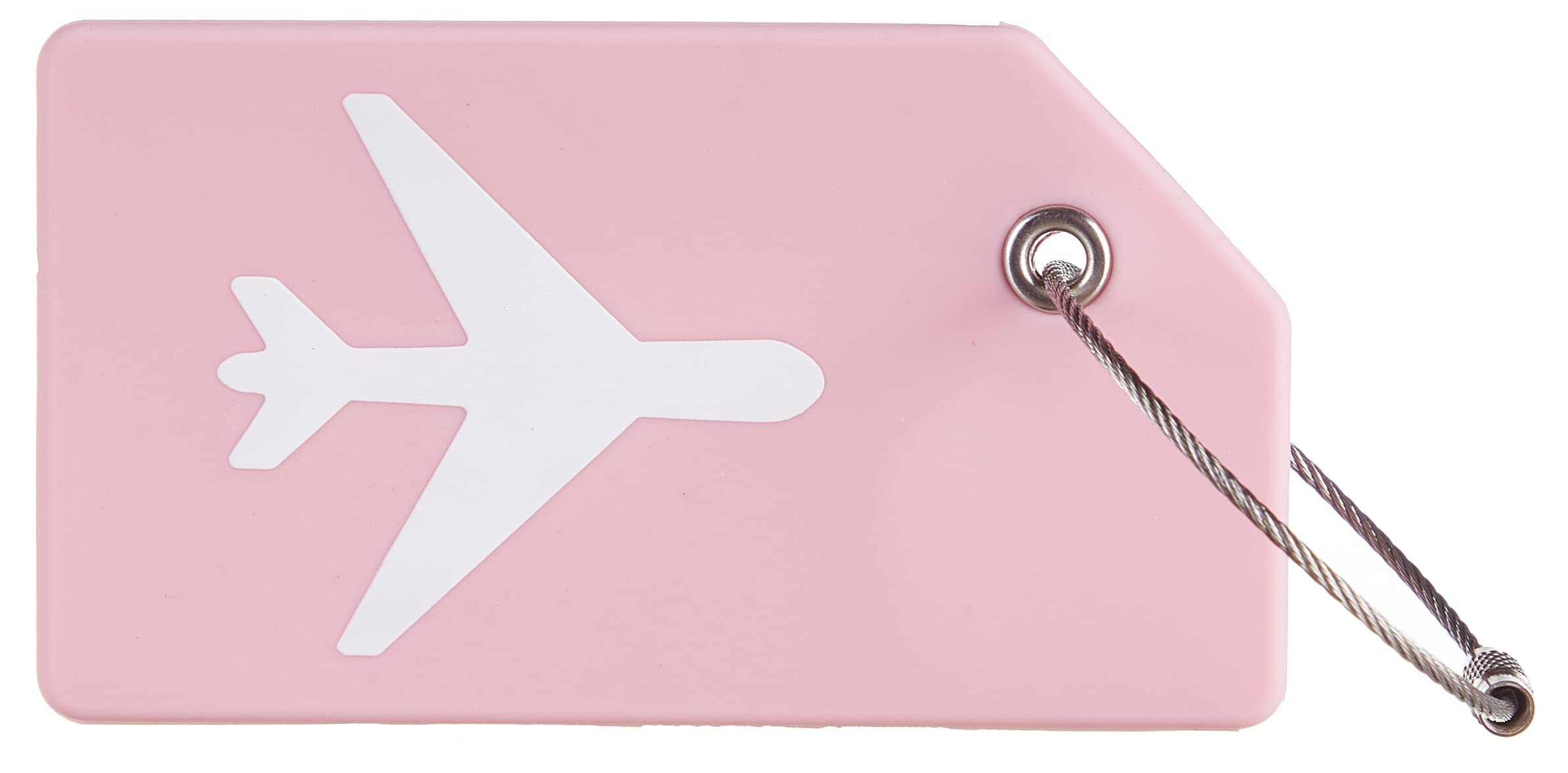 Gostwo 1Pc Silicone Luggage Tag for Suitcases, 26 Initial Letter Baggage Labels Handbag School Bag Suitcase Instrument Tag with Stainless Steel Loop(Pink)(Airplane) Pink01 Airplane U1