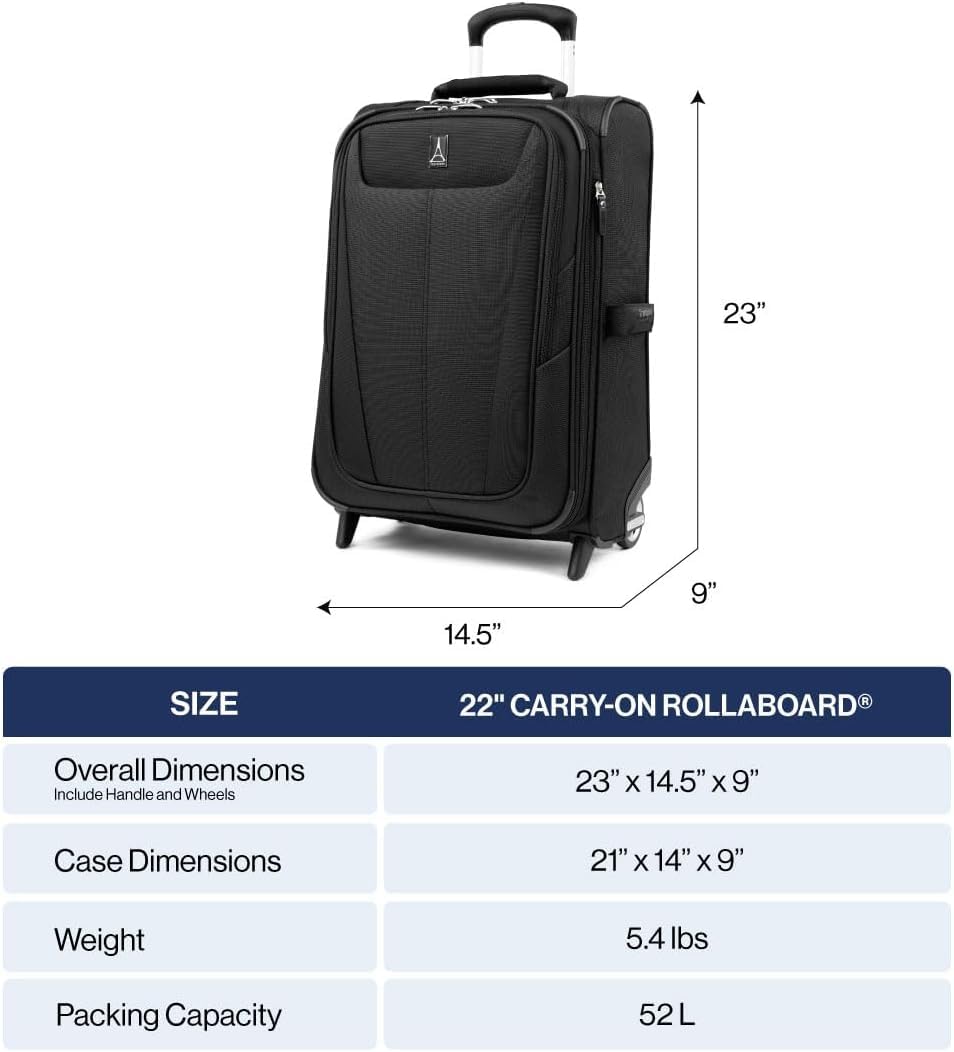 Travelpro Maxlite 5 Softside Expandable Upright 2 Wheel Carry-on Luggage, Lightweight, 21-Inch - Ensign Blue Ensign Blue Carry-on 21-Inch U1