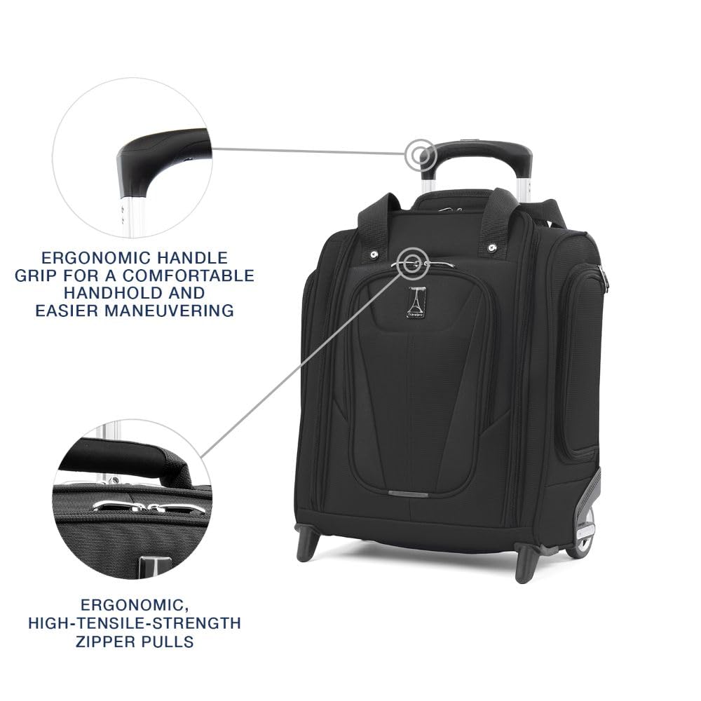 Travelpro Luggage Maxlite 5 Softside Lightweight Rolling Underseat Compact Carry on Upright 2 Wheel Bag, 15-Inch — Black Black 15-Inch U1