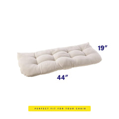 Sweet Home Collection Patio Chair Cushions Outdoor Loveseat Lounge Seat Pads Premium Comfortable Thick Fiber Fill Tufted 44" x 19", 1 Count (Pack of 1), Cream Cream 1 Count (Pack of 1) U1