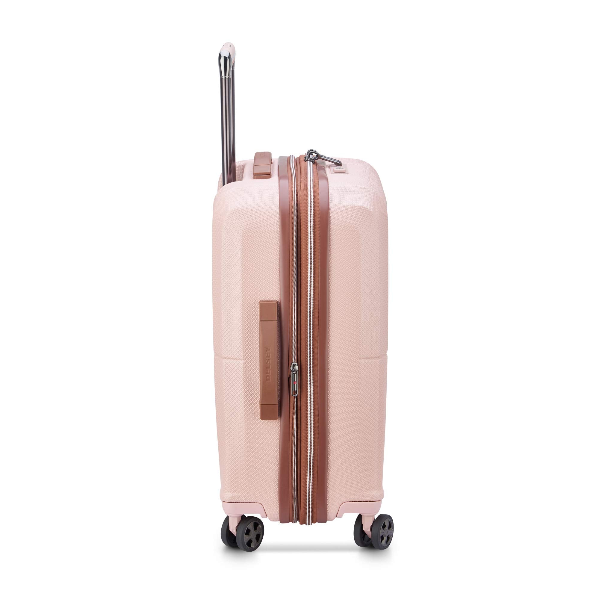 DELSEY Paris Carrousel Hardside Expandable Luggage with Spinner Wheels Pink Checked Large 28 Inch U1