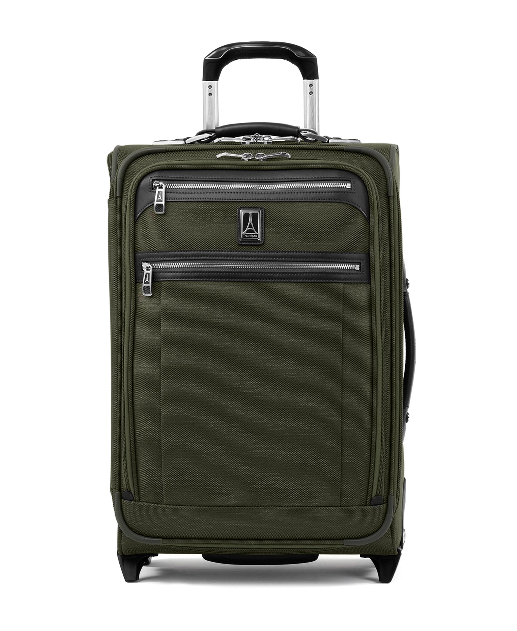 Travelpro Platinum Elite Softside Expandable Luggage, 2 Wheel Upright Suitcase, USB Port, Men and Women ( Pilot Green , Carry-On 22-Inch ) Pilot Green Carry On 22 Inch U2
