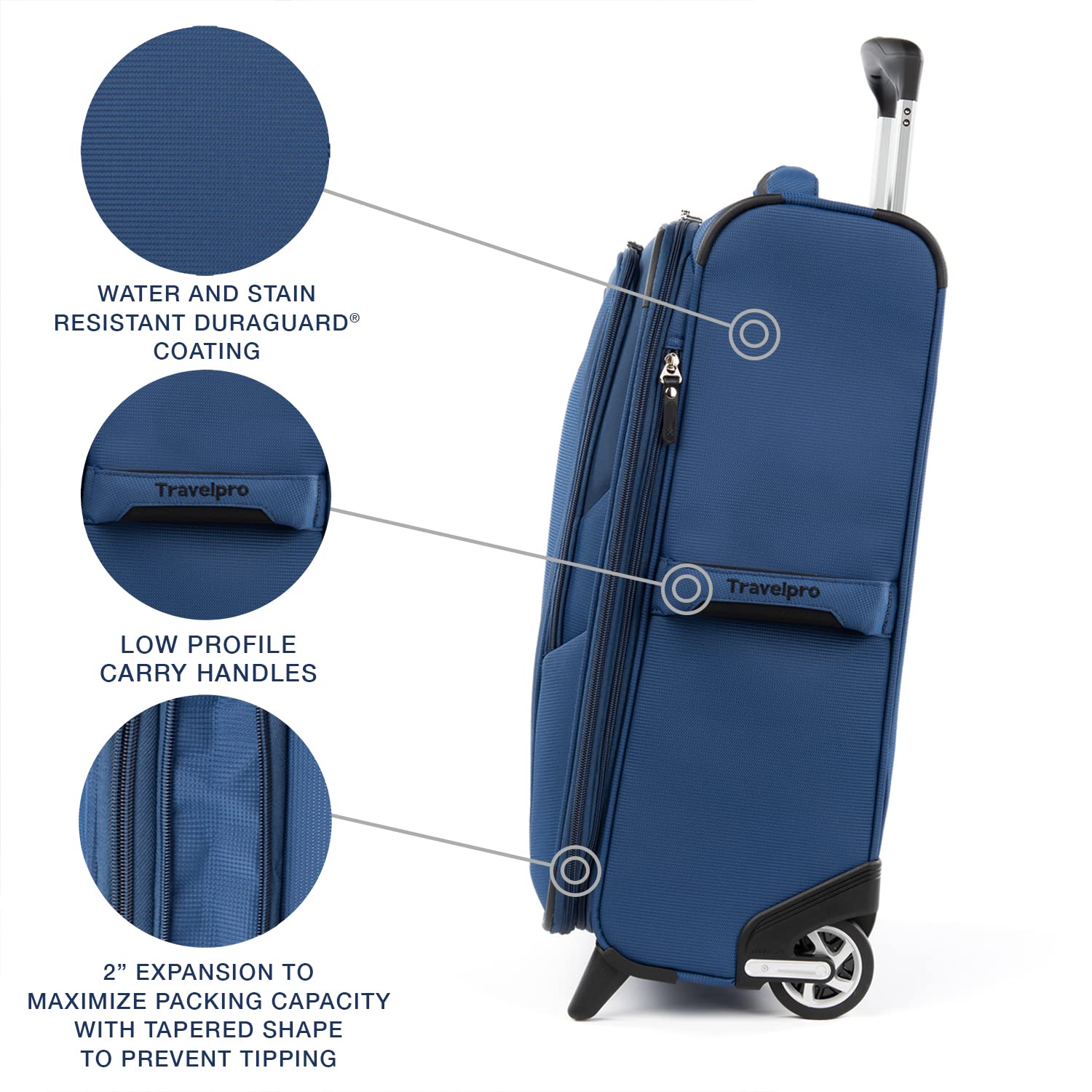Travelpro Maxlite 5 Softside Expandable Upright 2 Wheel Luggage, Lightweight Suitcase, Men and Women ( Sapphire Blue , Carry-on 22-Inch ) Sapphire Blue Carry On 22 Inch U4