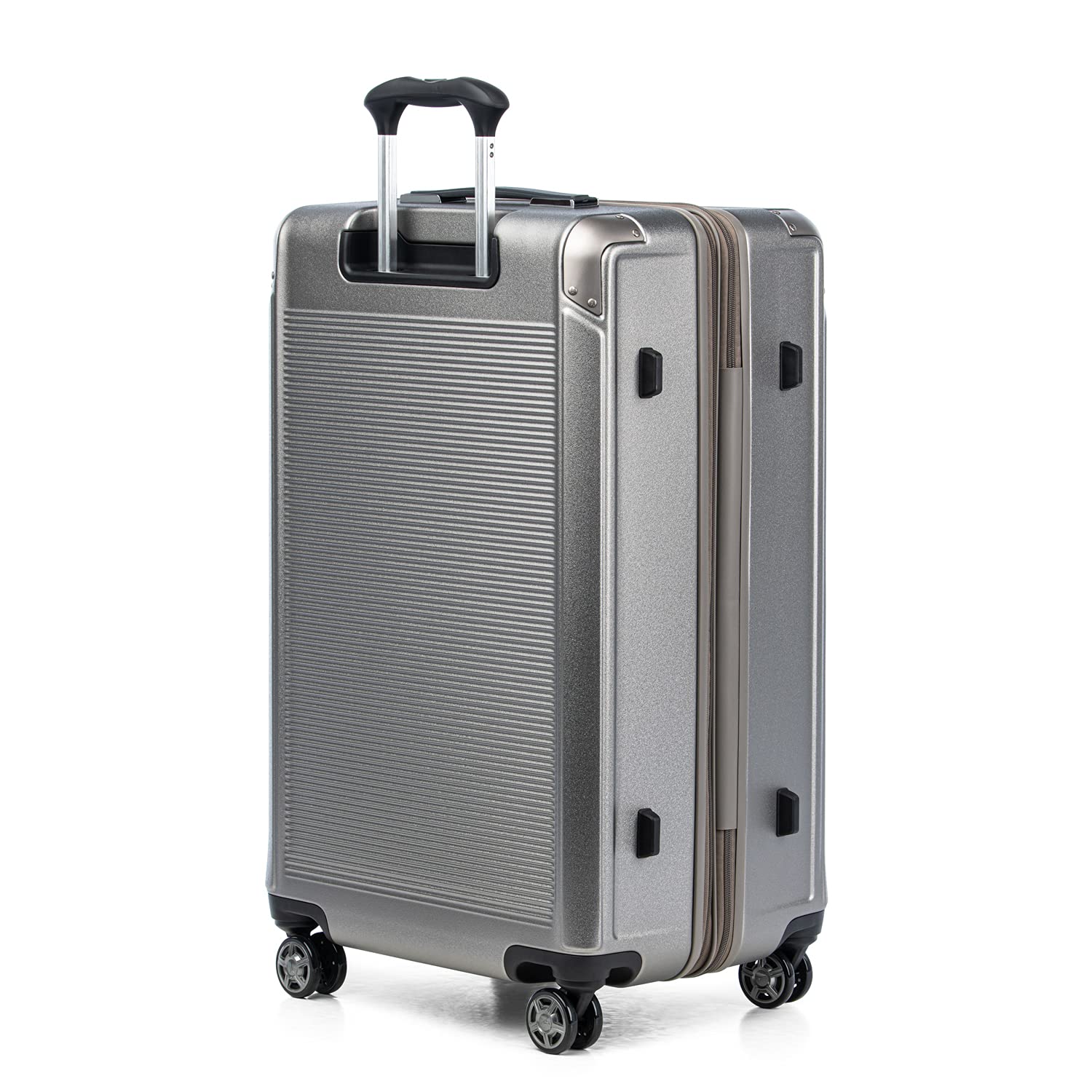 Travelpro Platinum Elite Hardside Expandable Spinner Wheel Luggage TSA Lock Hard Shell Polycarbonate Suitcase Metallic Sand Checked Large 28 Inch U1