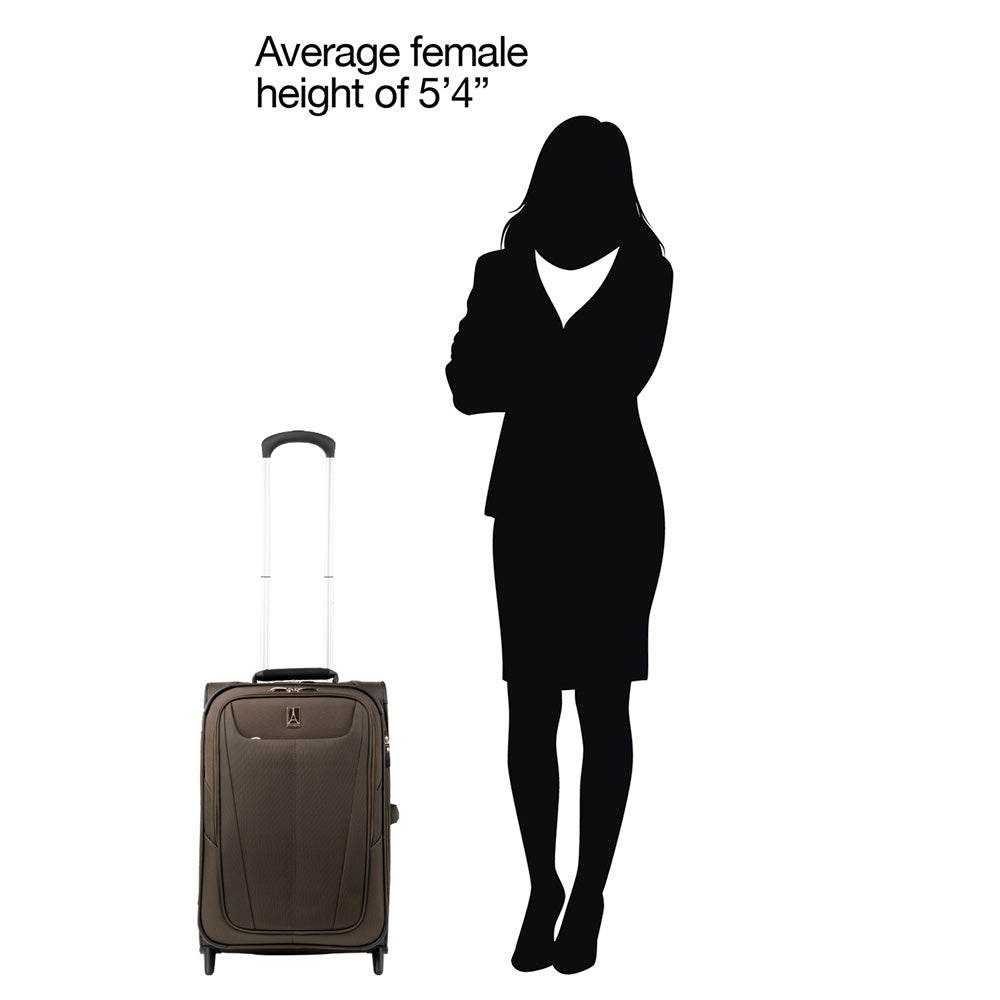 Travelpro Maxlite 5 Softside Expandable Upright 2 Wheel Luggage, Lightweight Suitcase, Men and Women Mocha Carry On 22 Inch U14
