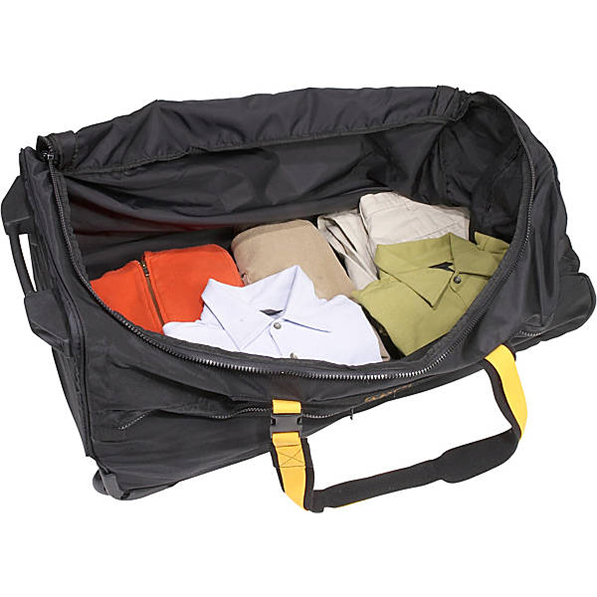 A.SAKS Luggage Lightweight Rolling Trolley Duffel with Wheels ( Black , One Size ) Black One Size U7