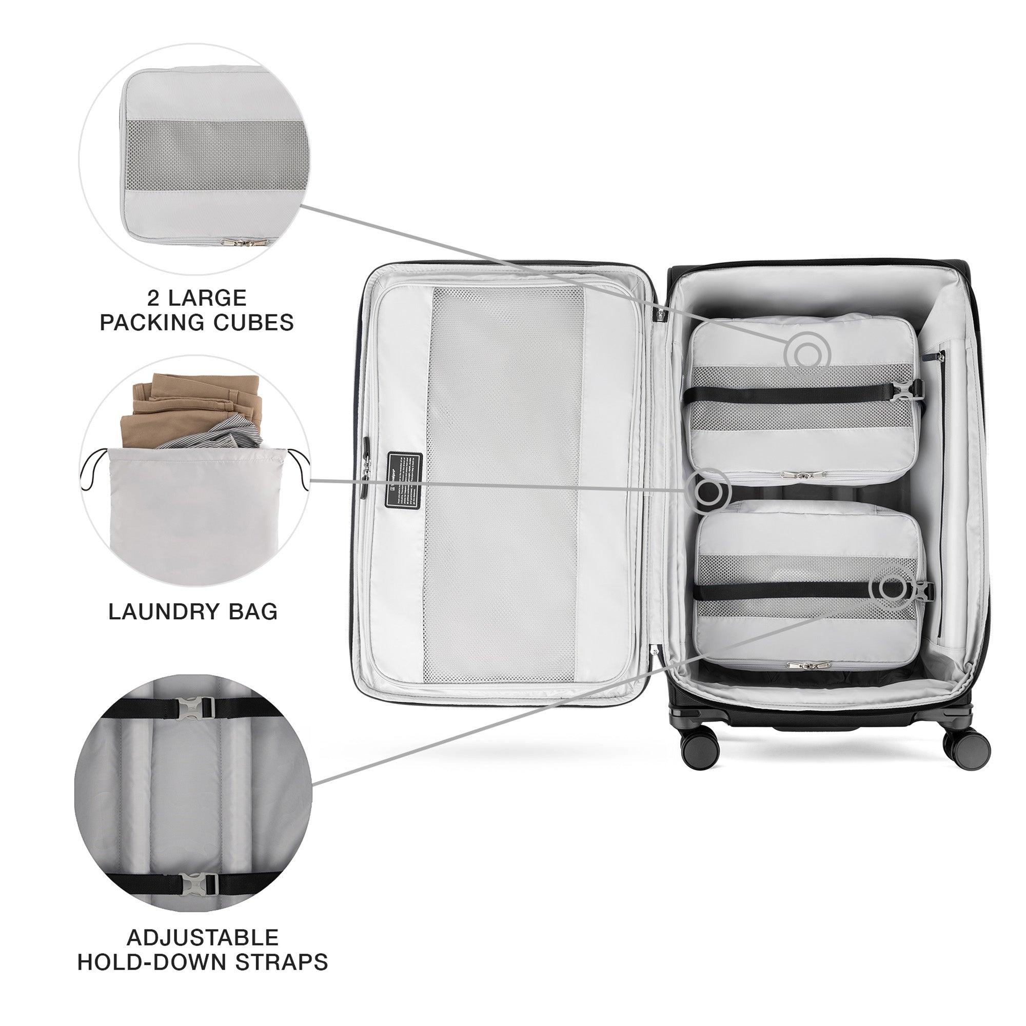 Travelpro VersaPack+ Lightweight Softside Expandable Checked Luggage, 8 Spinner, TSA Lock, Checked Large 29-Inch ( Black , Checked Large ) Black Checked Large U3