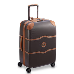 DELSEY Paris Chatelet Air 2.0 Hardside Luggage with Spinner Wheels ( Chocolate Brown , Checked-Medium 24 Inch ) Chocolate Brown Checked Medium 24 Inch U7
