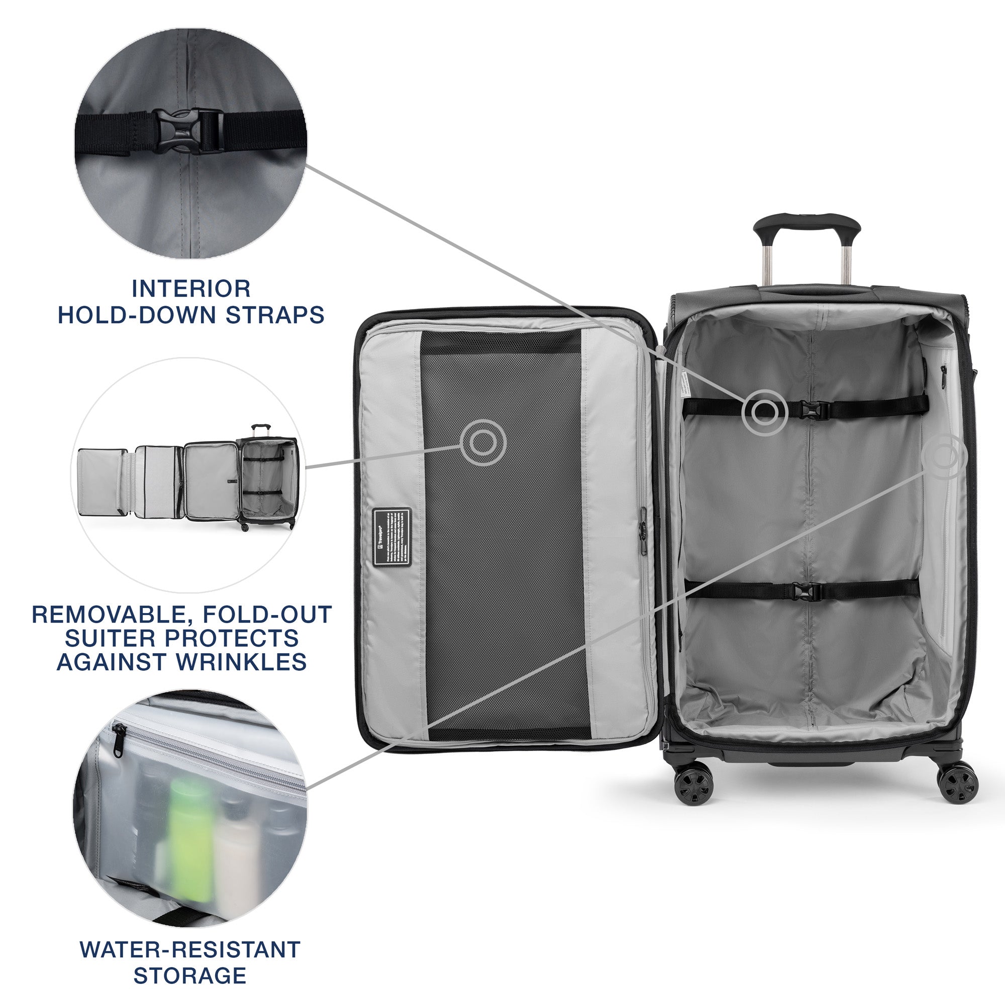 Travelpro Crew Classic Lightweight Softside Expandable Luggage, 2 Wheel Upright Rollaboard Suitcase, Men and Women ( Titanium Grey , Checked Large 29-Inch ) Titanium Grey Checked Large 29 Inch U4