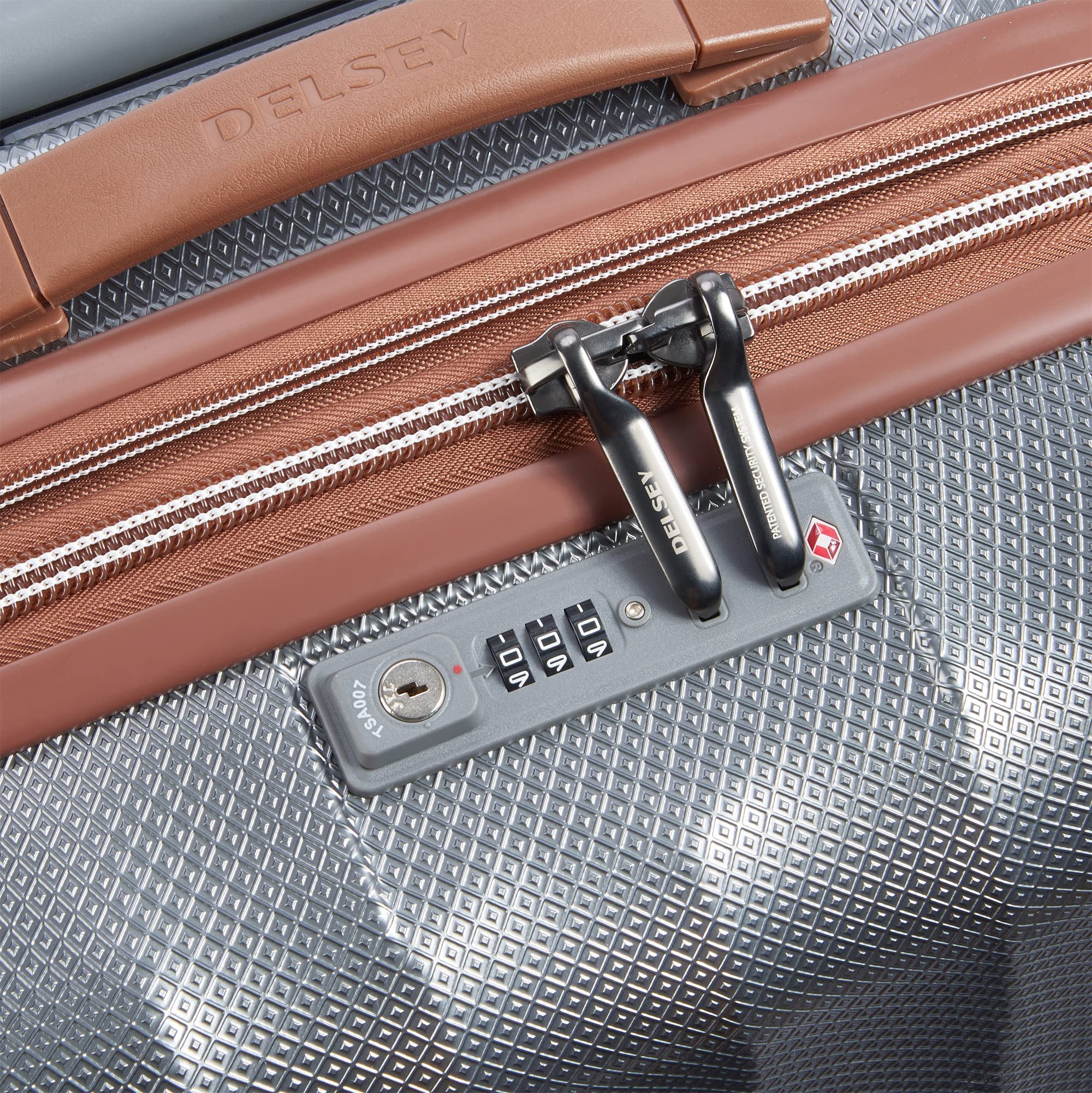 Delsey Paris Carrousel 28" Expandable Carry-On Spinner ( Platinum , Checked-Medium 24 Inch ) Platinum Checked Medium 24 Inch U6