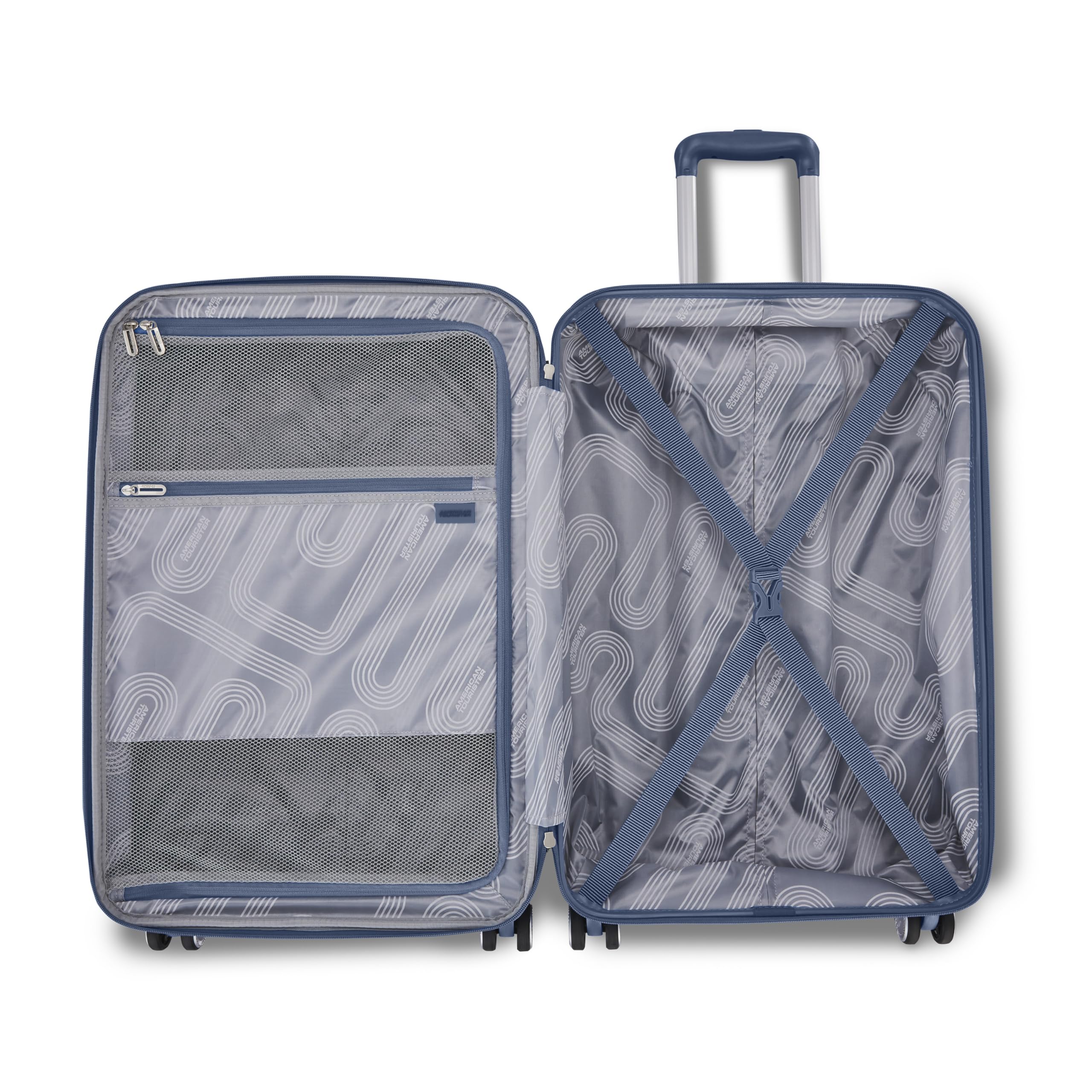 American Tourister Stratum 3.0, Airline Approved, Durable Hardside Luggage, Expands 1.5", RightHeight Adjustable Handle ( Elemental Blue , Carry-On ) Elemental Blue Carry On U1