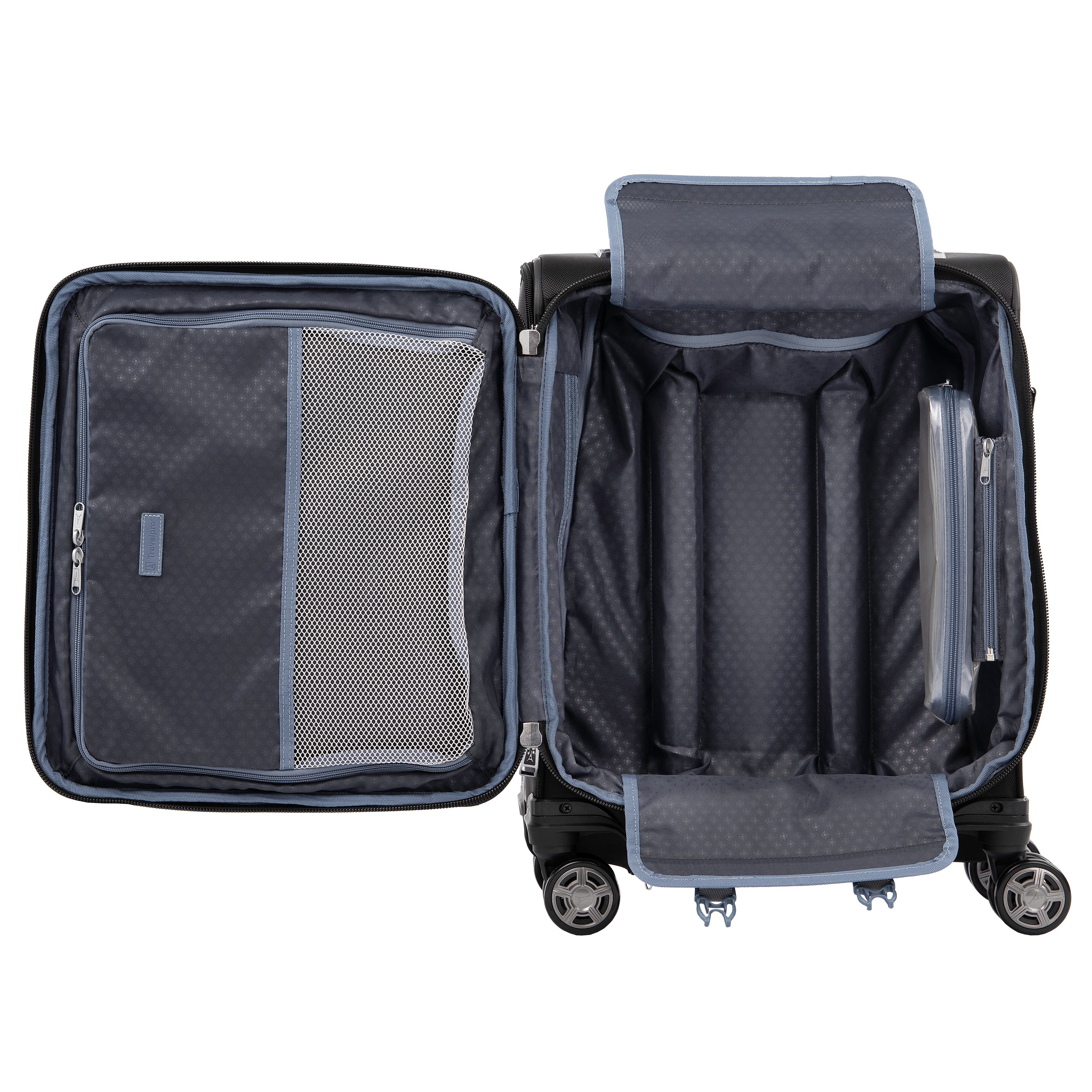 Travelpro Platinum Elite Softside Expandable Luggage, 8 Wheel Spinner Suitcase, USB Port, Suiter, Men and Women U3