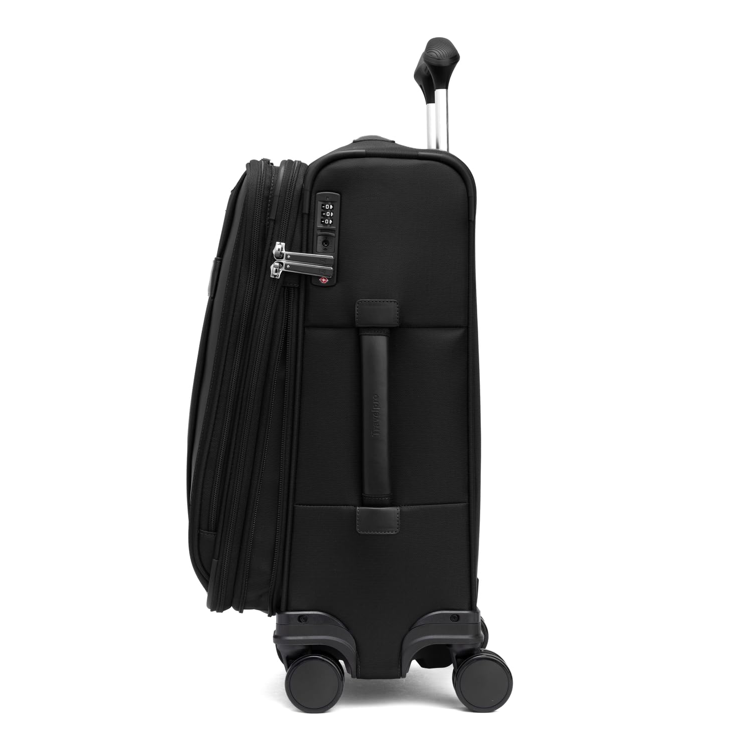 Travelpro Versapack + Lightweight Softside Expandable Checked Luggage, 8 Spinner Suitcase, TSA Lock, Men and Women ( Black , Carry On 21-Inch ) Black Carry On 21 Inch U2