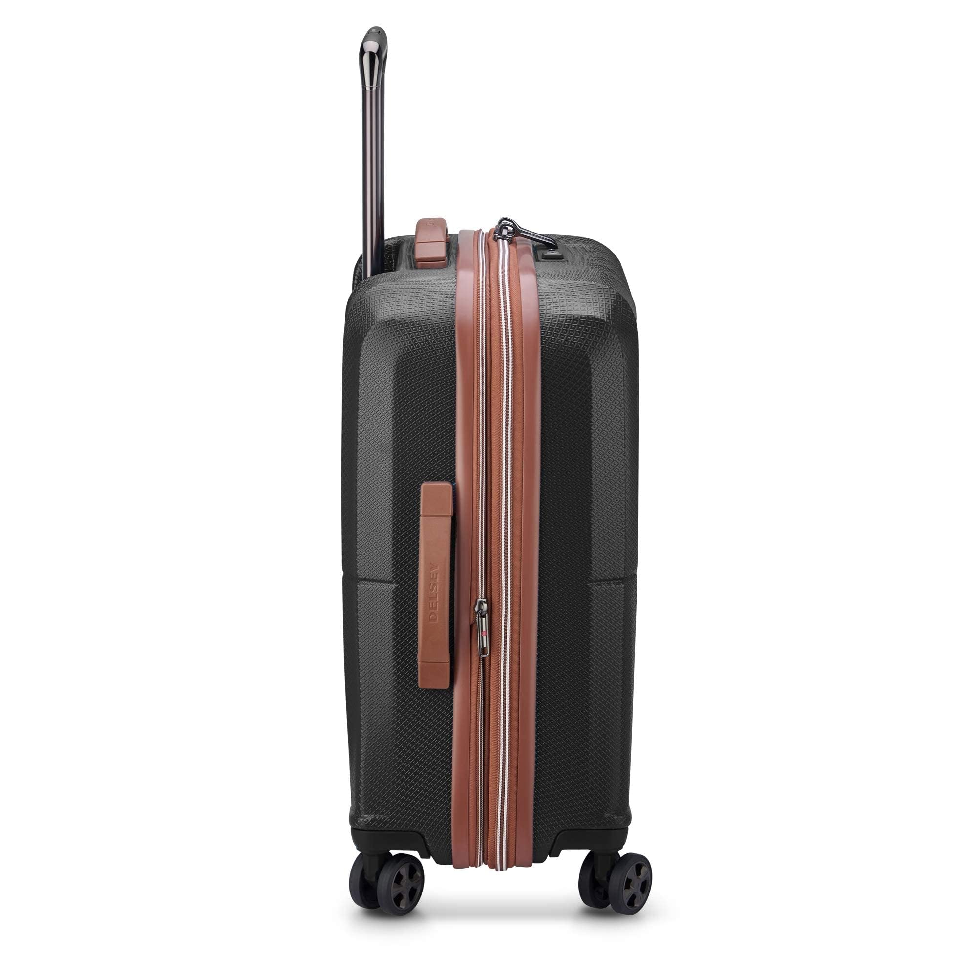 DELSEY PARIS Carrousel Hardside Expandable Luggage with Spinner Wheels ( Black , Checked-Medium 24 Inch ) Black Checked Medium 24 Inch U8