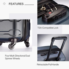 Samsonite Omni Pc Hardside Expandable Luggage with Spinner Wheels Teal Checked Large 28 Inch U16