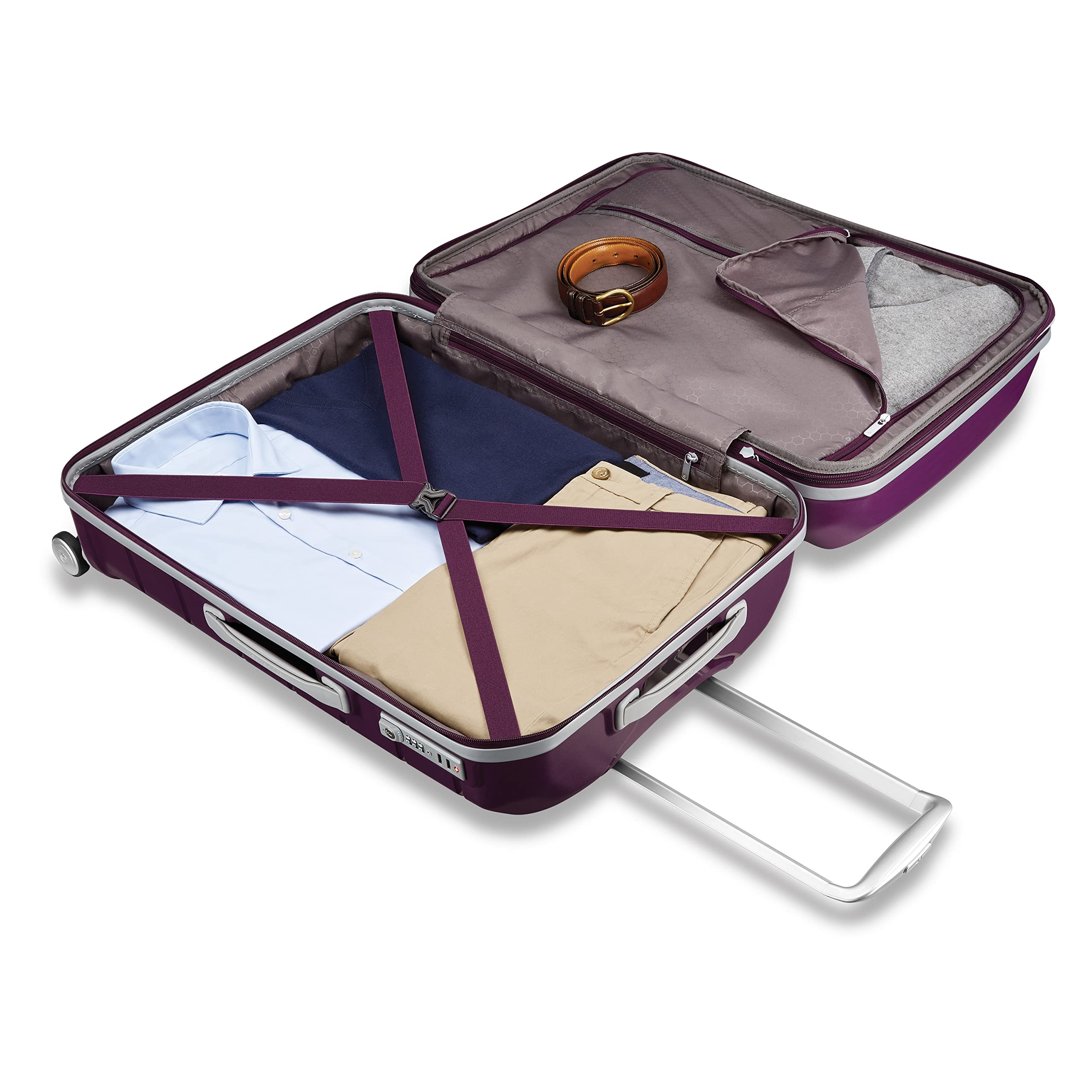 Samsonite Freeform Hardside Expandable with Double Spinner Wheels ( Amethyst Purple , Checked-Large 28-Inch ) Amethyst Purple Checked Large 28 Inch U12