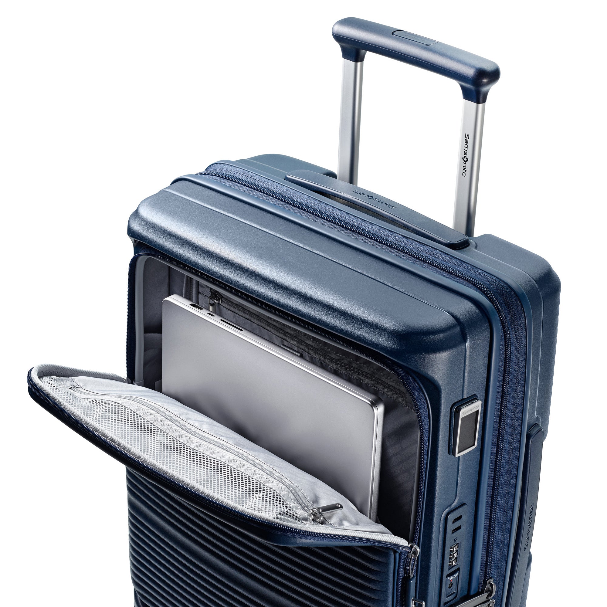 Samsonite Paralux Luggage - Innovative Design - Quick Access Front Pocket - Dual Suspension Wheel Technology - TSA Lock - Expandable - Includes Removable Packing Cubes ( Midnight Navy , International Carry-On ) Midnight Navy International Carry  U1